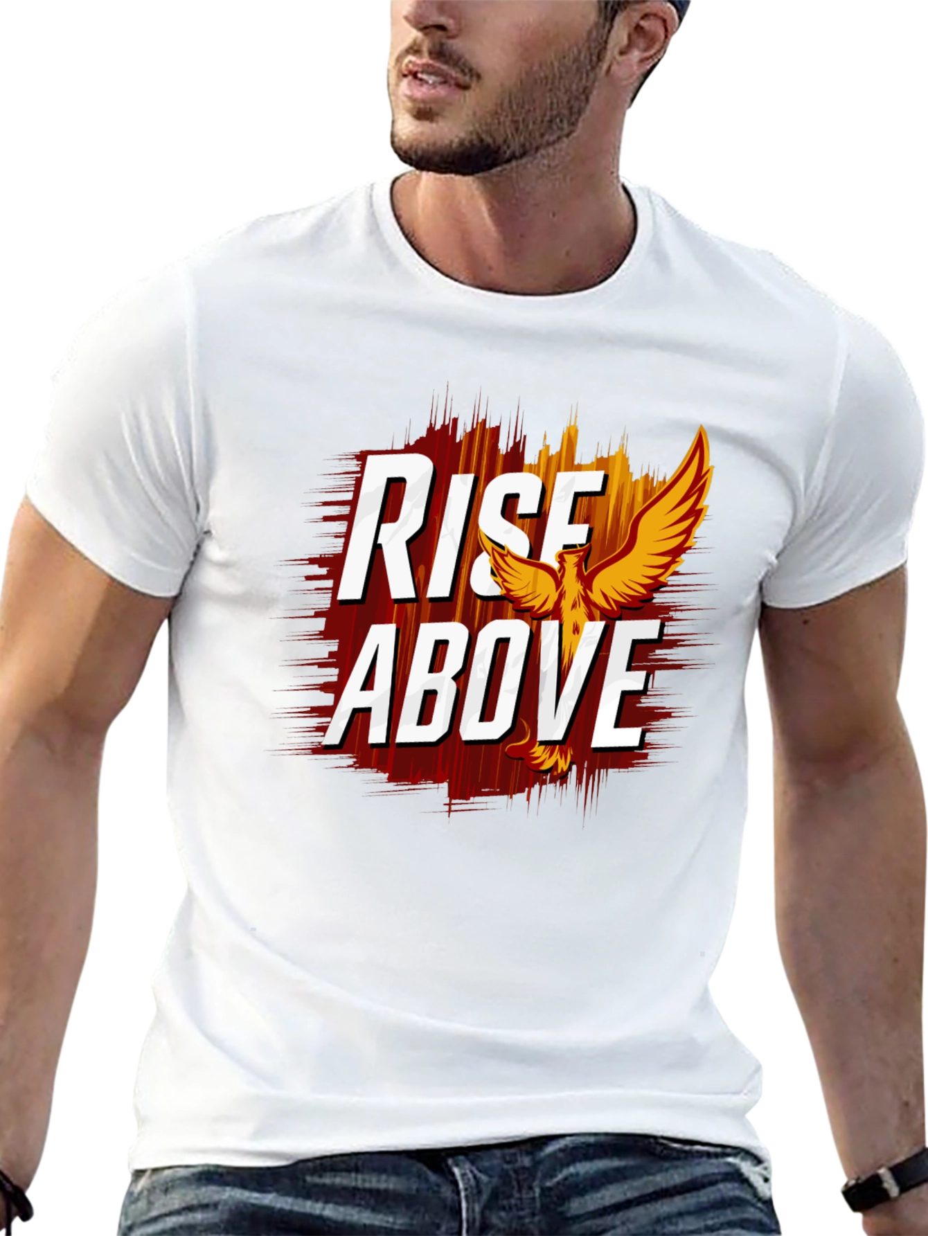 Rise Above Graphic Tee - Phoenix Design