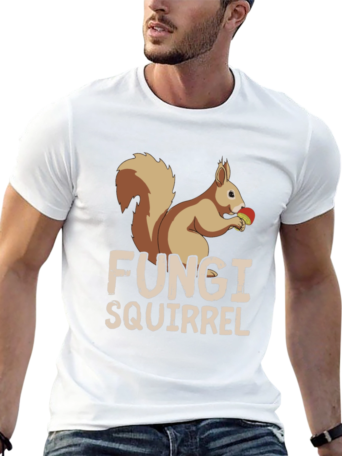 Fungi Squirrel Graphic Tee - Unique Humor T-Shirt