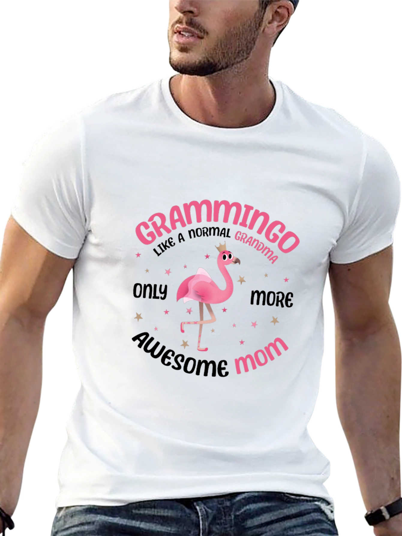 Grammingo Awesome Mom T-Shirt Flamingo Grandma Tee