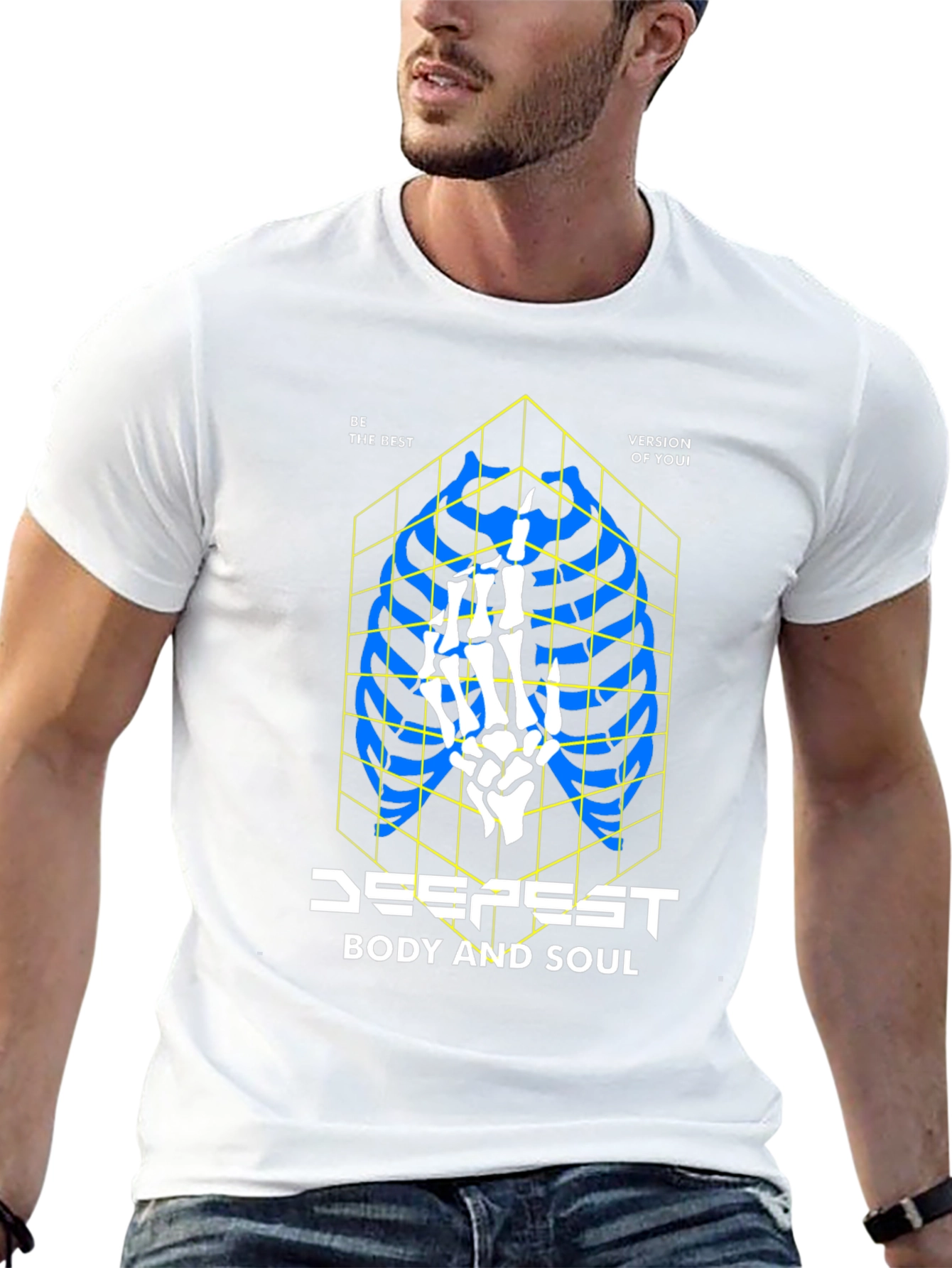 Edgy Skeleton Ribcage Graphic T-Shirt