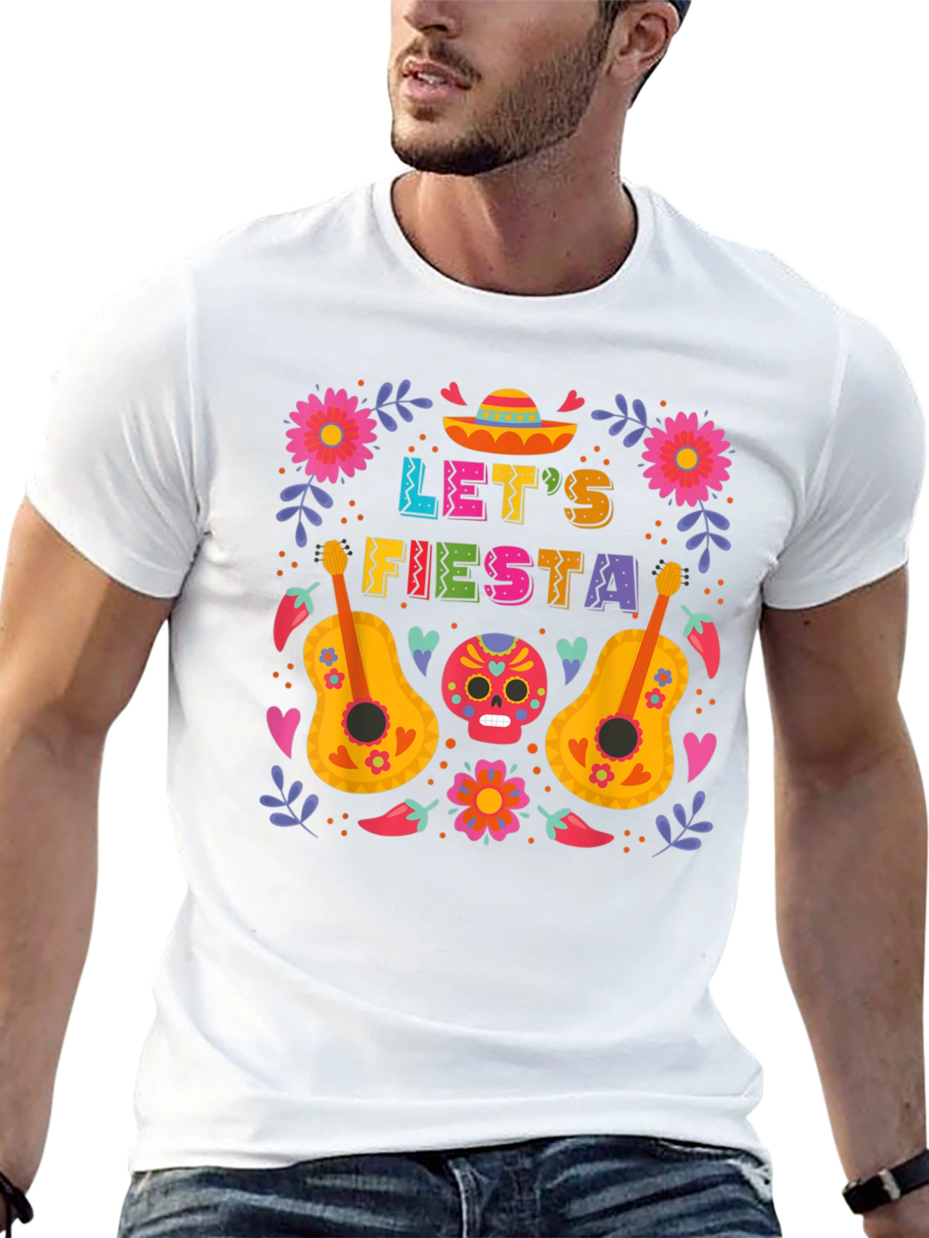 Lets Fiesta T-Shirt - Black Crew Neck Tee