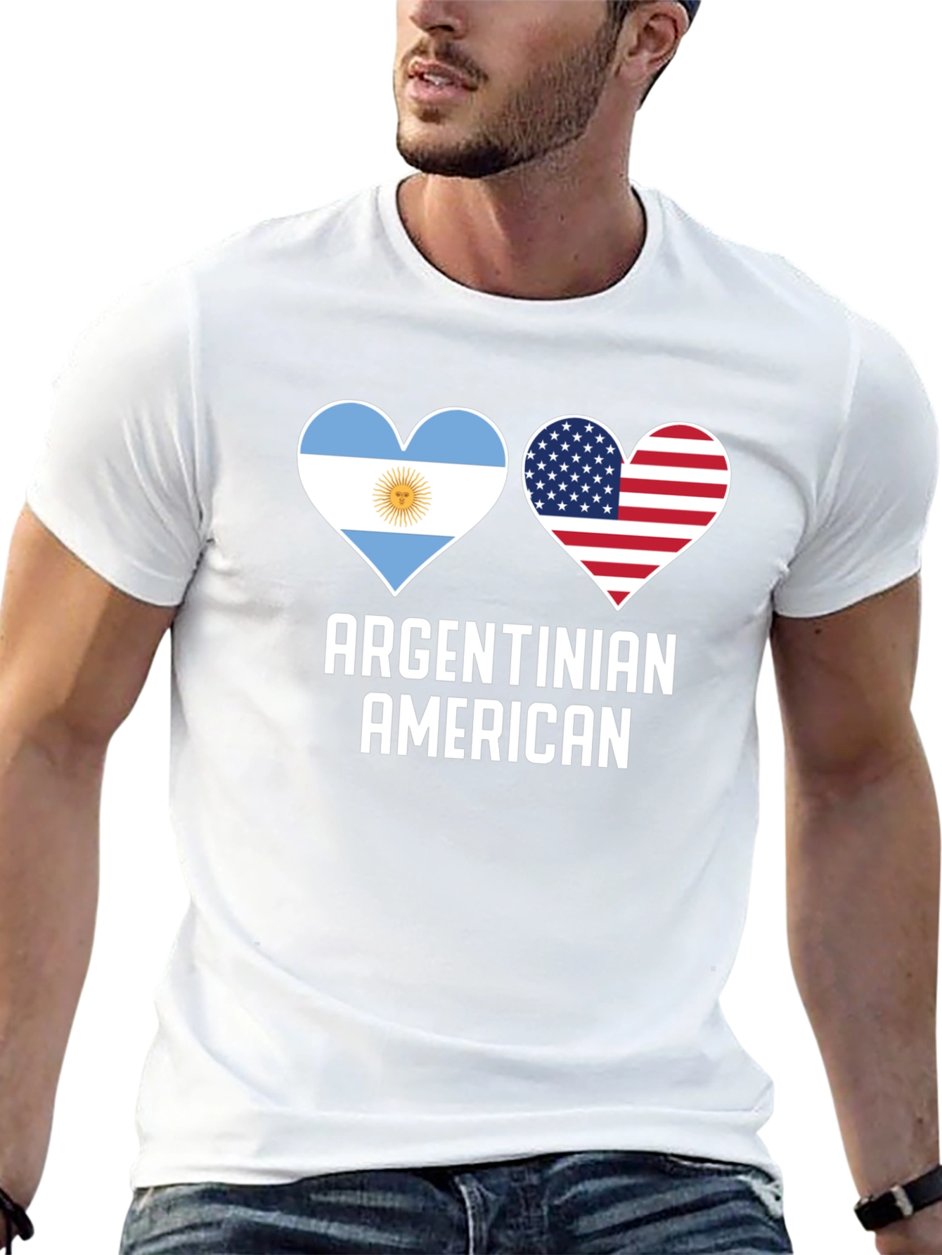 Argentinian American Heart Flag T-Shirt