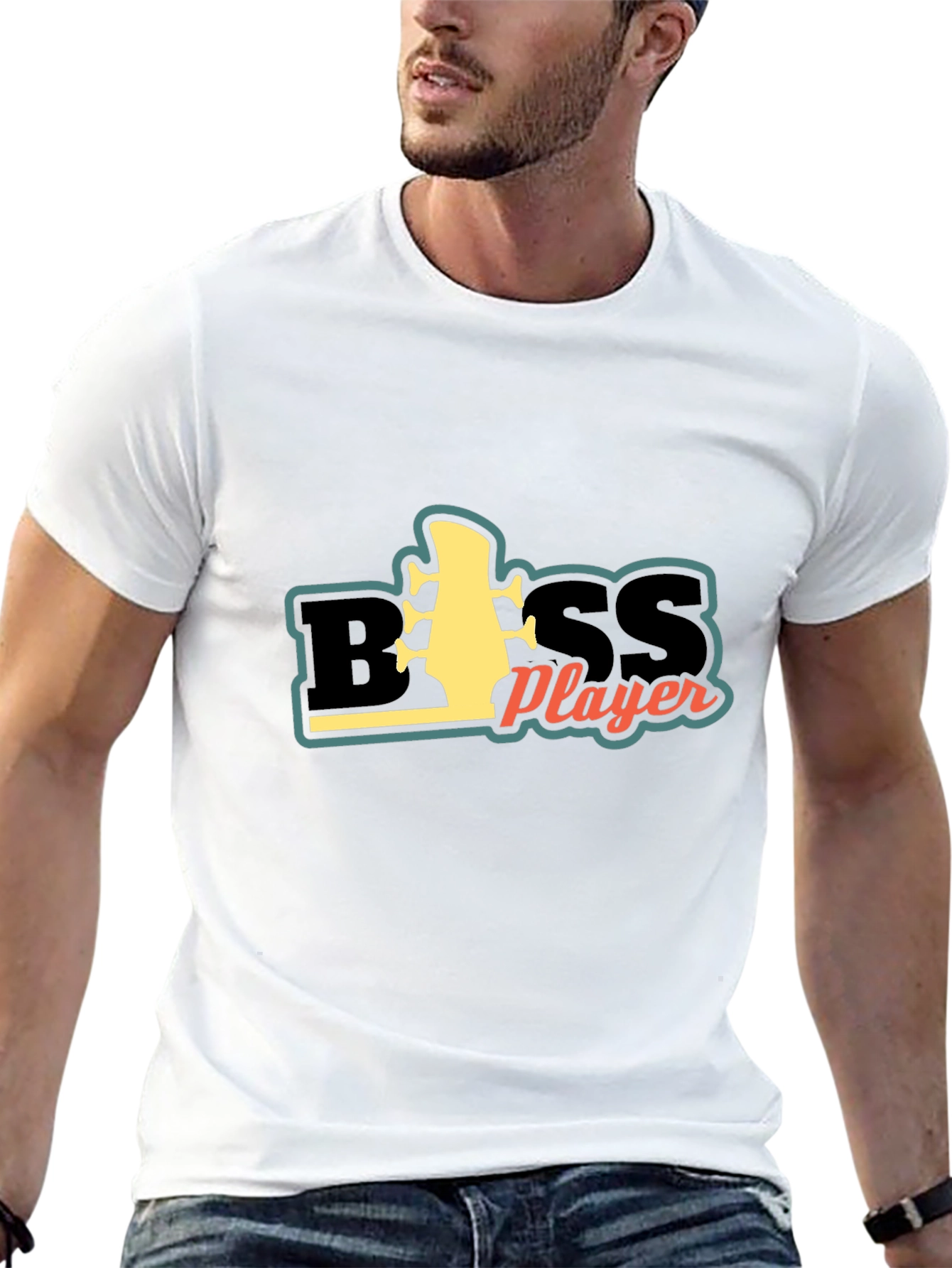 Bass Player Graphic Tee - Black Cotton Comfort