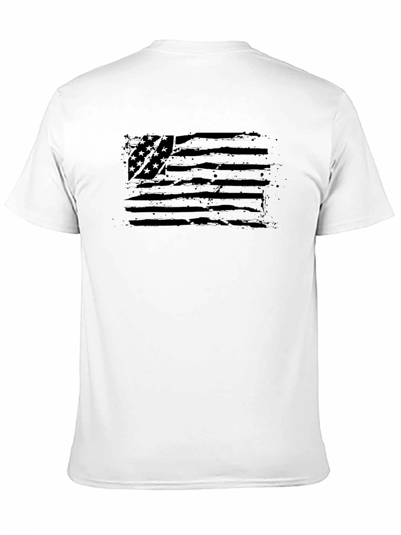 Distressed American Flag Black T-Shirt