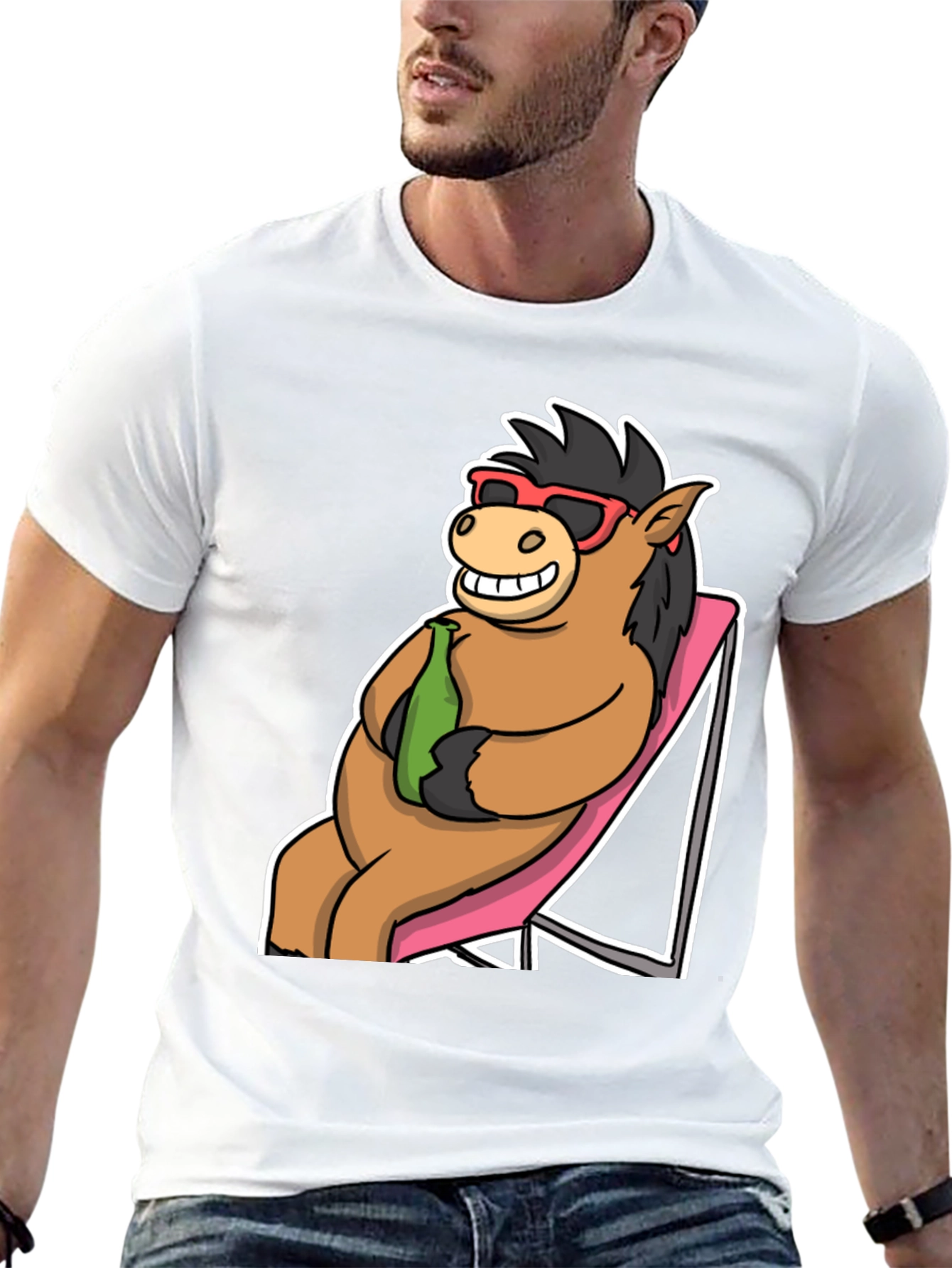Cool Horse T-Shirt: Beach Vibes