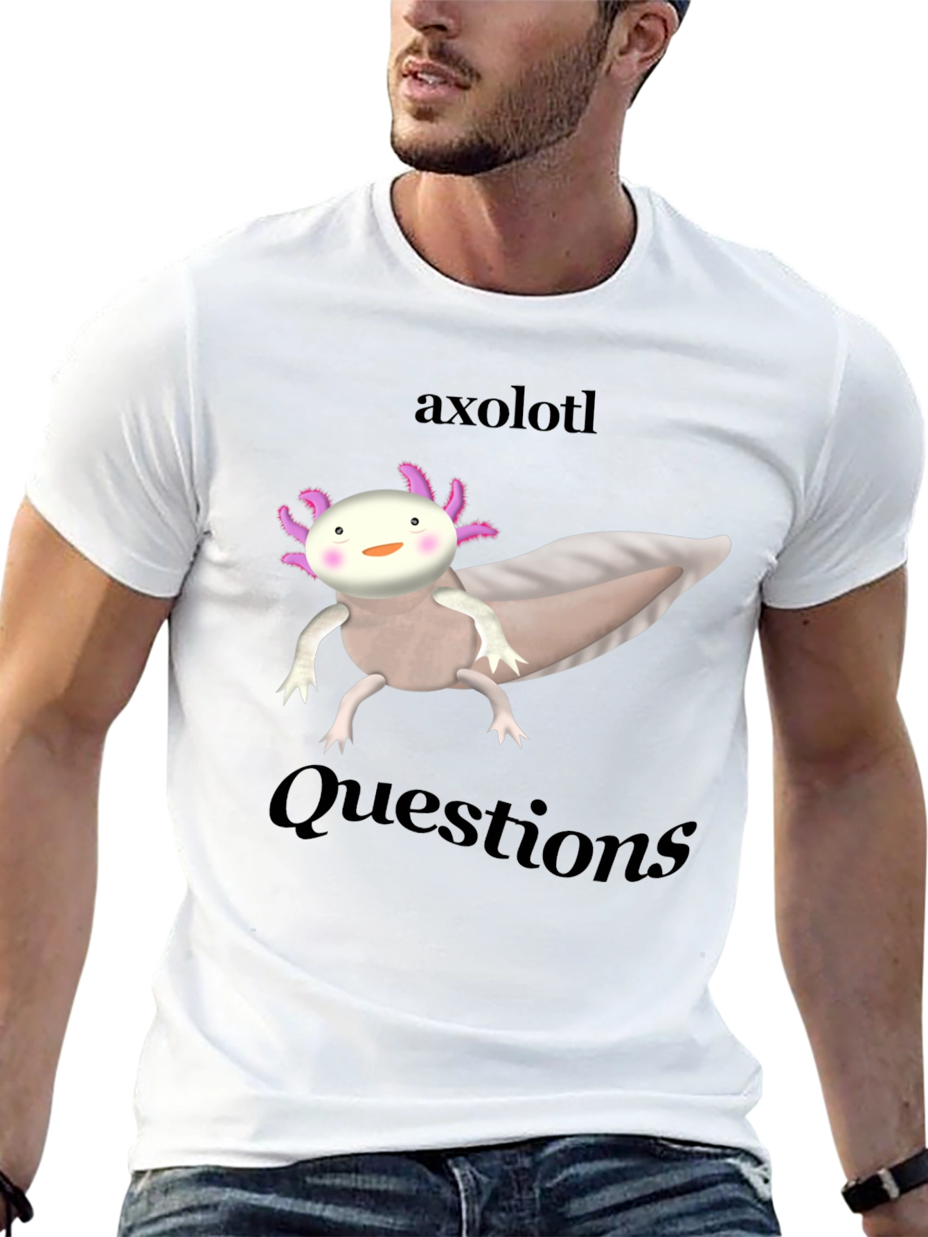 Axolotl Questions Graphic Tee - Funny Animal Shirt