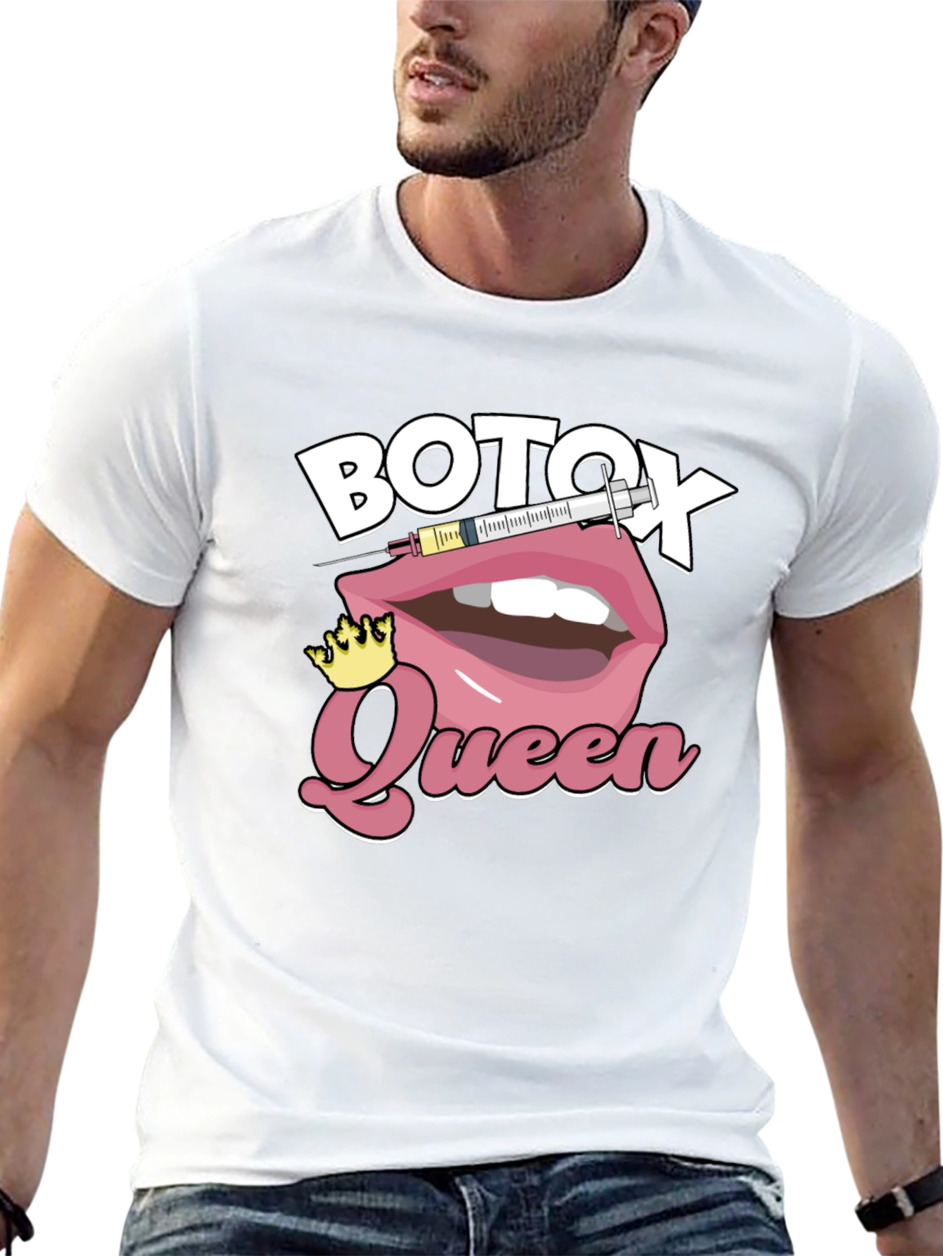 Botox Queen Graphic T-Shirt - Black Cotton Blend