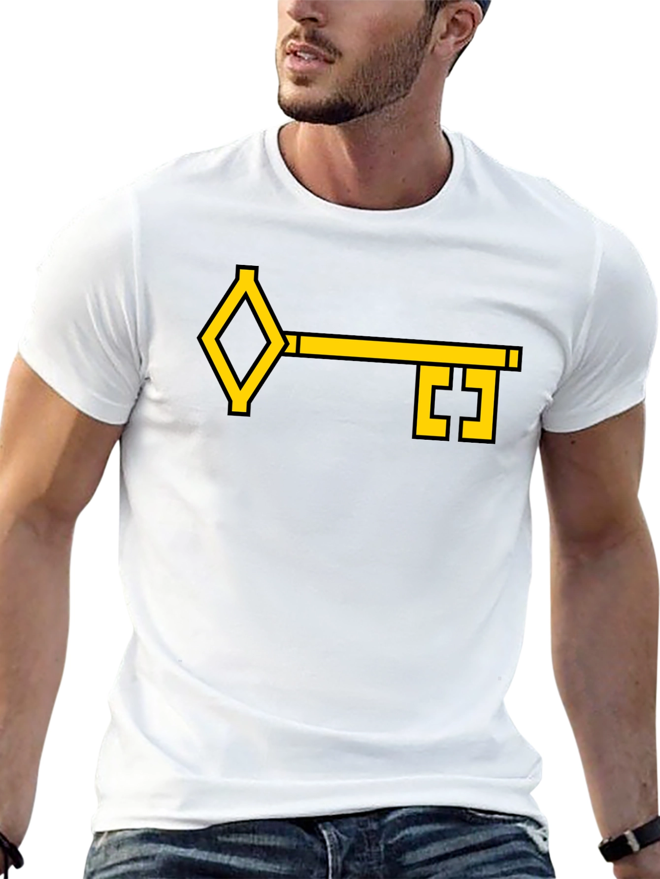 Key Graphic Tee - Stylish Black Cotton T-Shirt