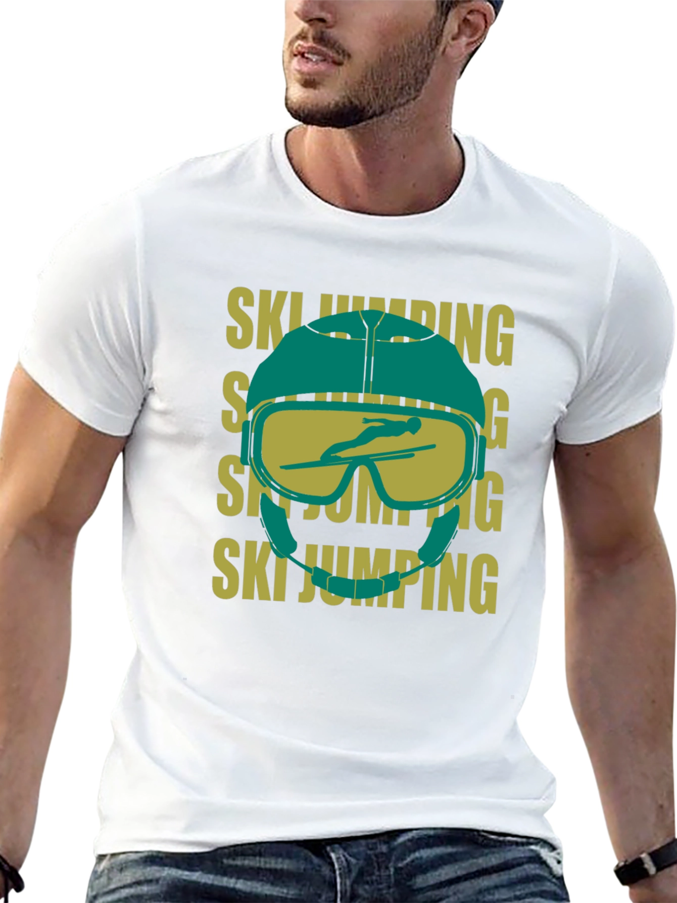 Ski Jumping Helmet Graphic T-Shirt