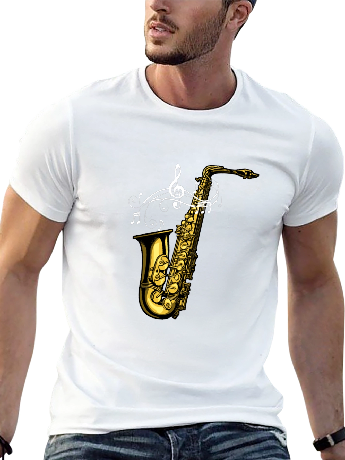 Saxophone Music T-Shirt - Black Graphic Tee