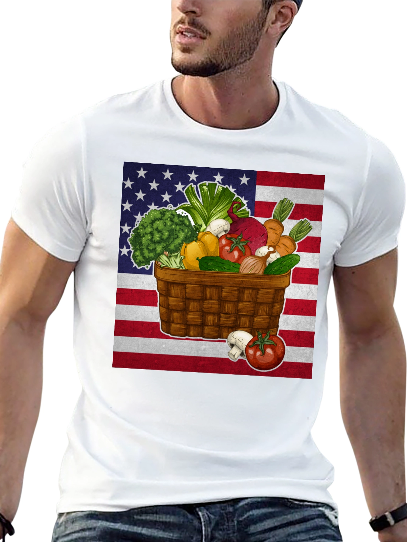 USA Veggie Basket Graphic Tee