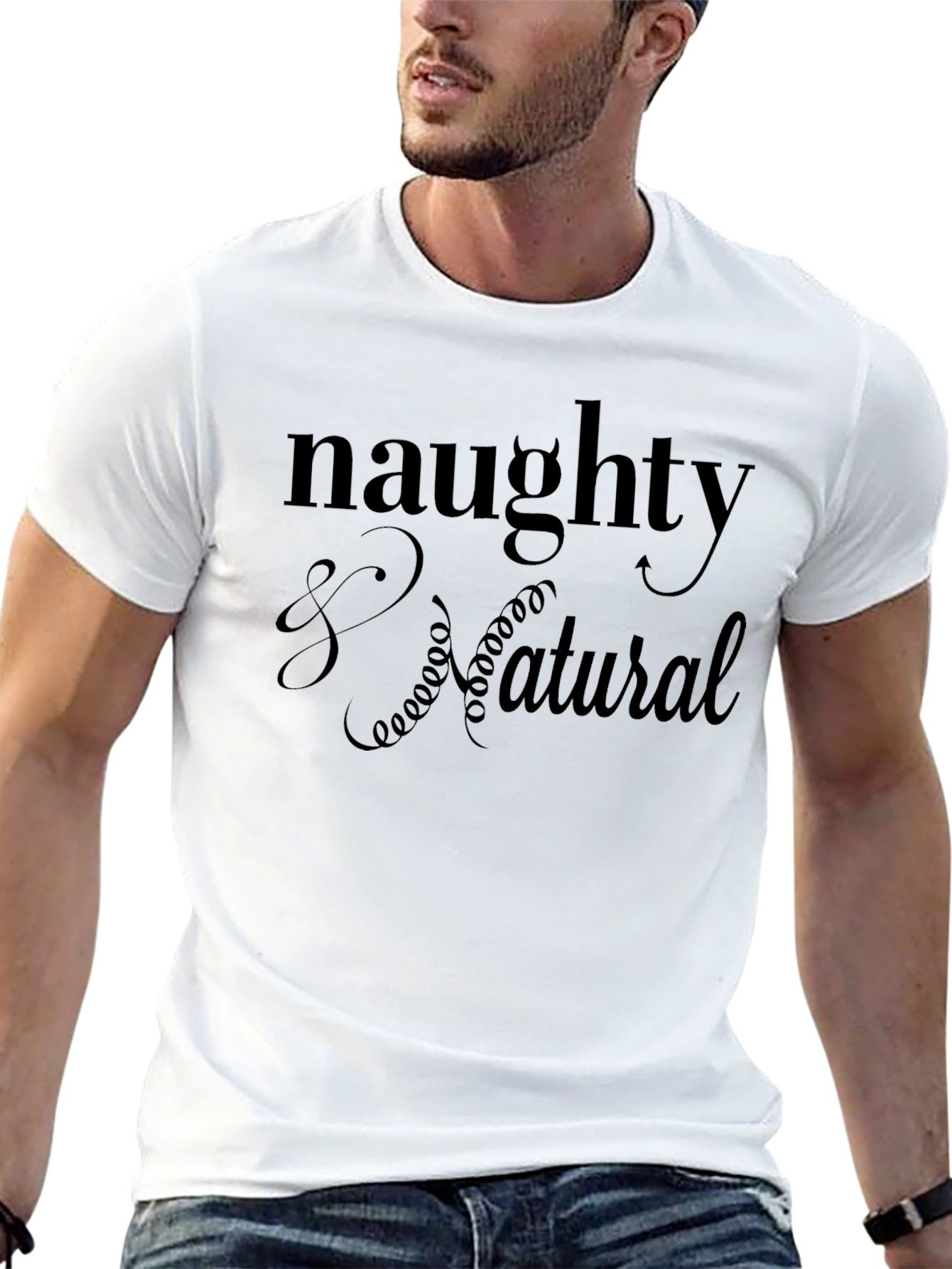 Naughty & Natural Graphic Black T-Shirt