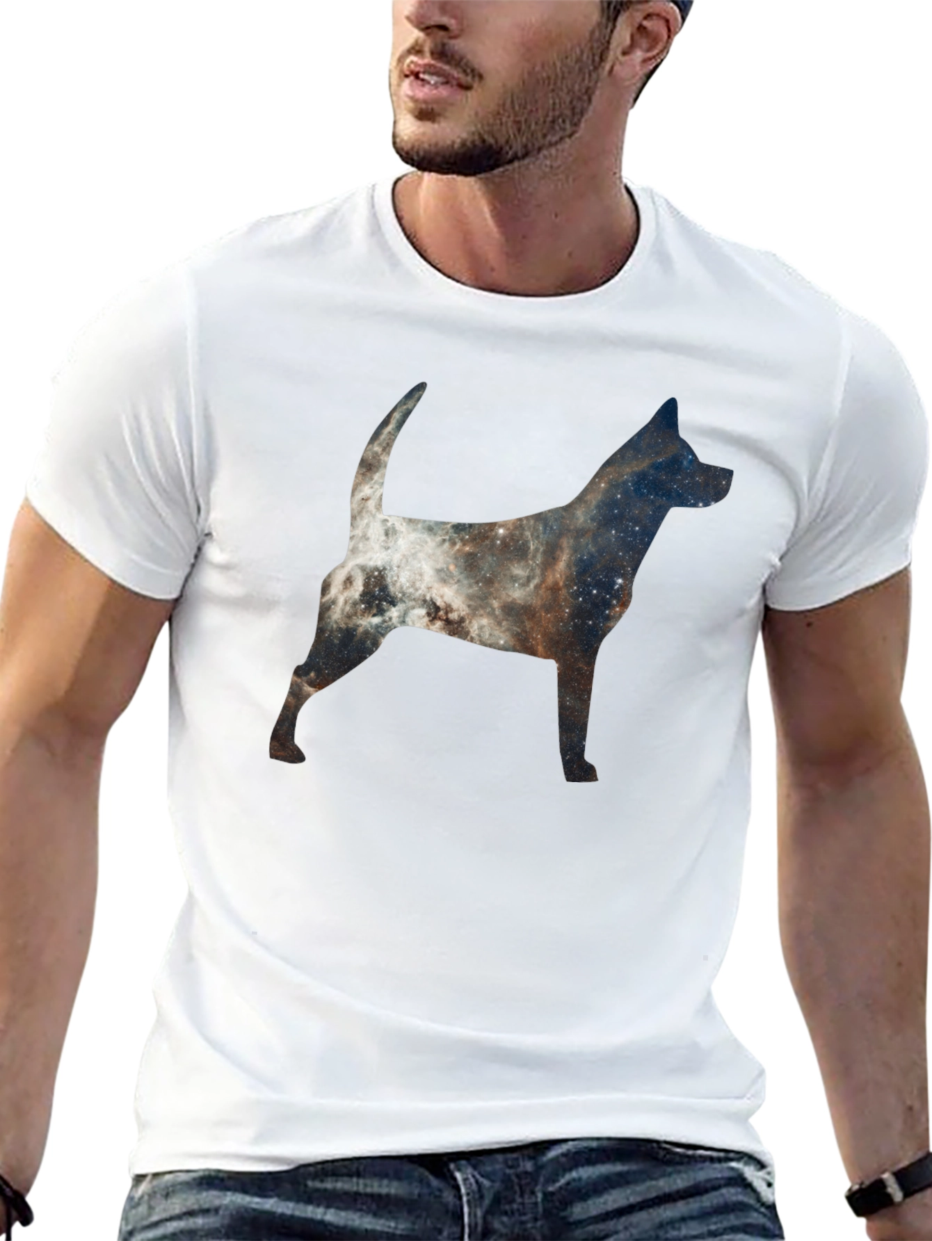 Galaxy Dog Silhouette Graphic Tee