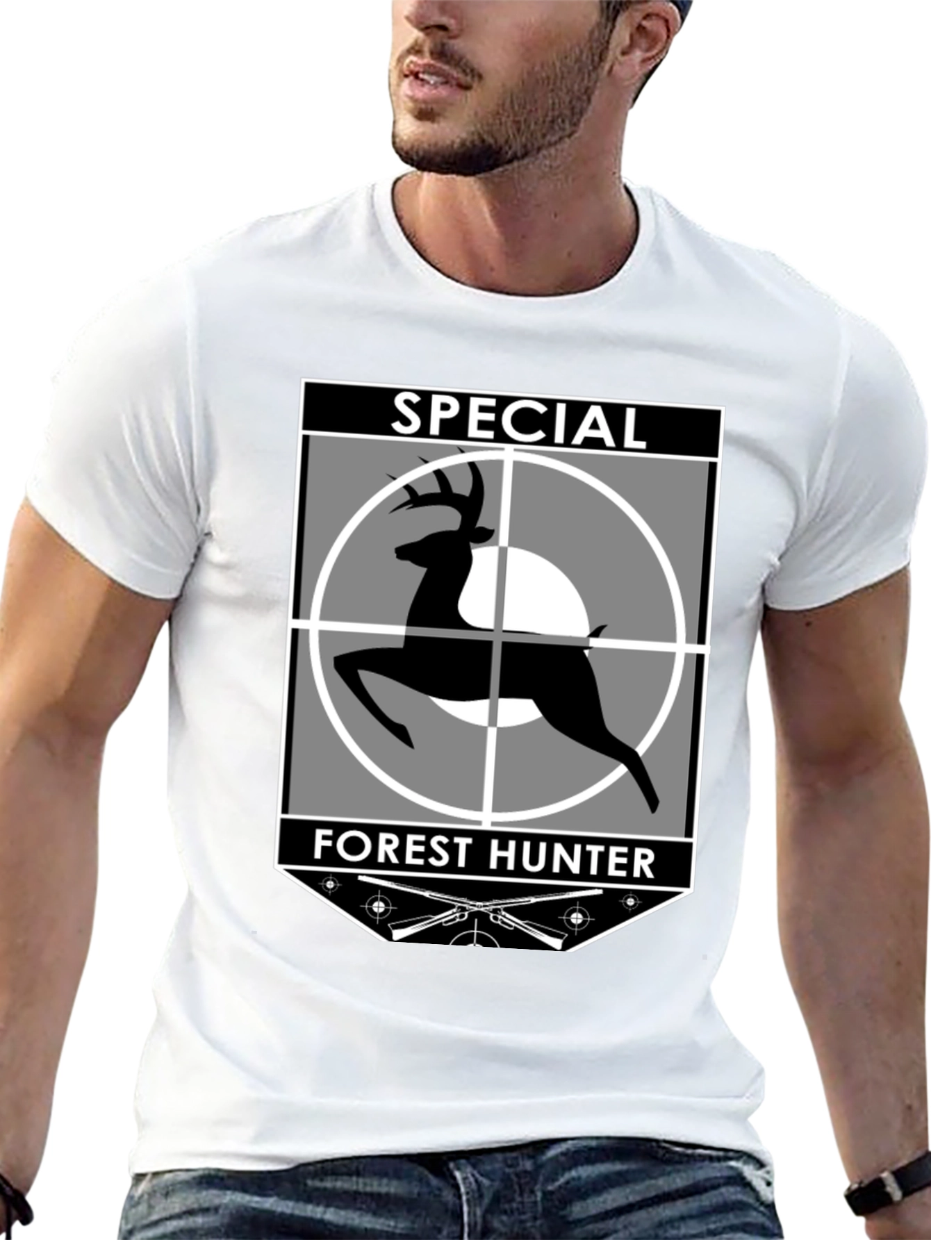 Special Forest Hunter Deer Graphic T-Shirt
