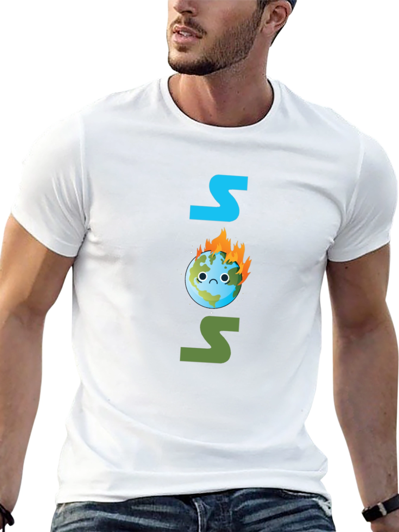 SOS Burning Earth T-Shirt - Save Our Planet