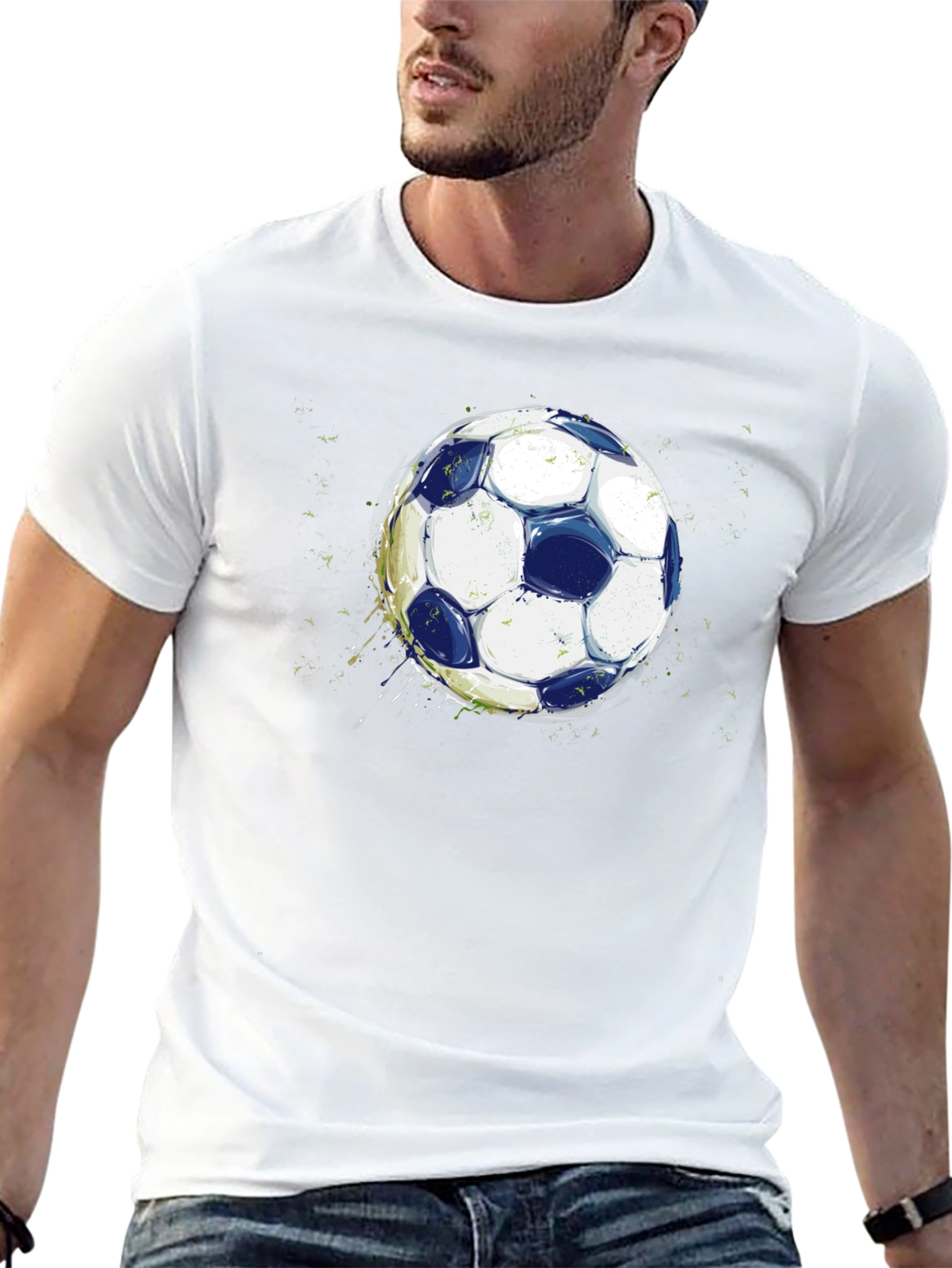Soccer Ball Graphic Black T-Shirt