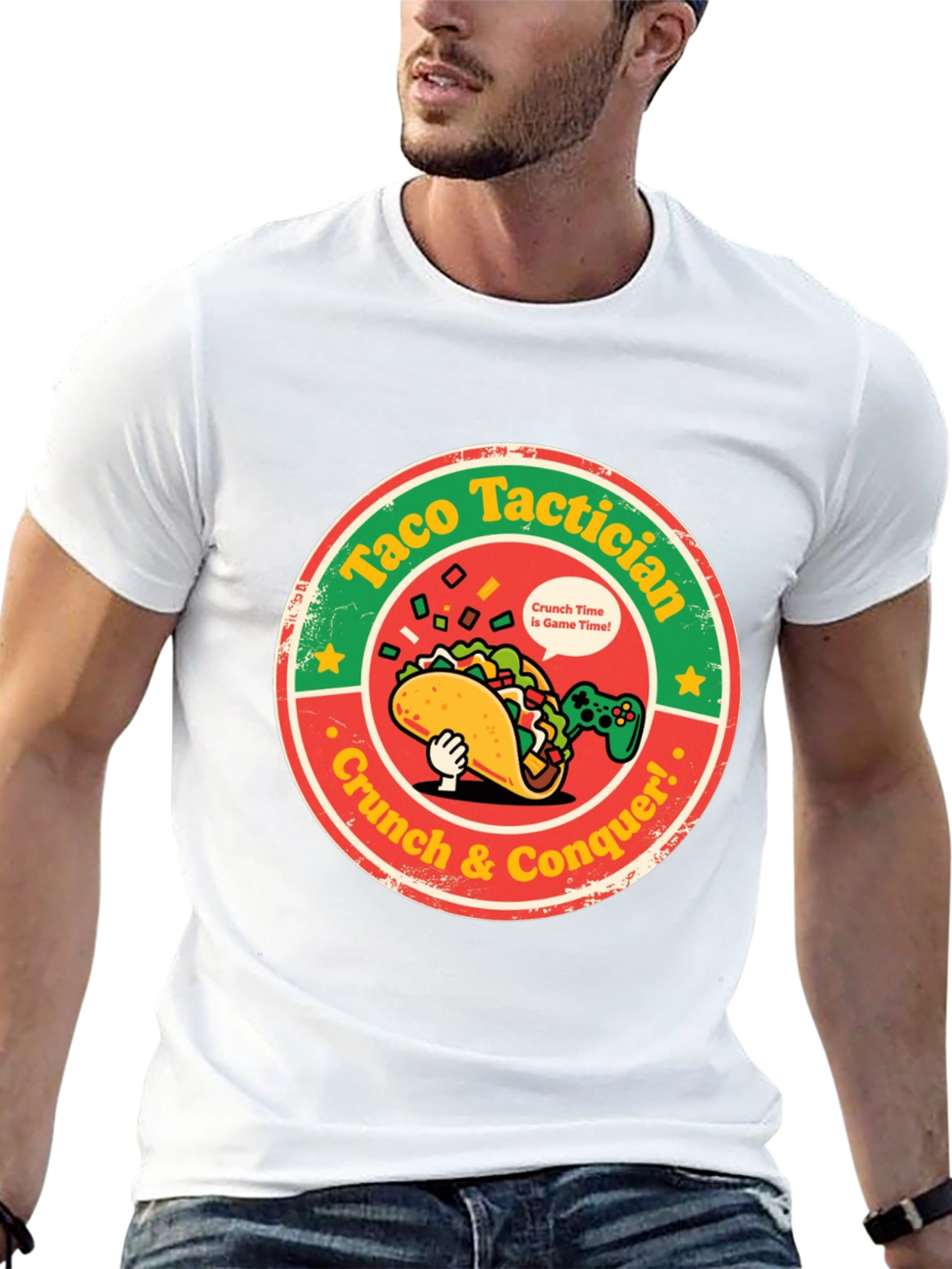 Taco Tactician T-Shirt: Crunch & Conquer!