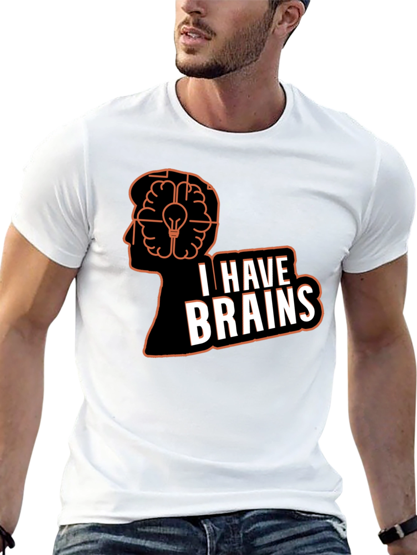 I Have Brains Graphic T-Shirt - Black
