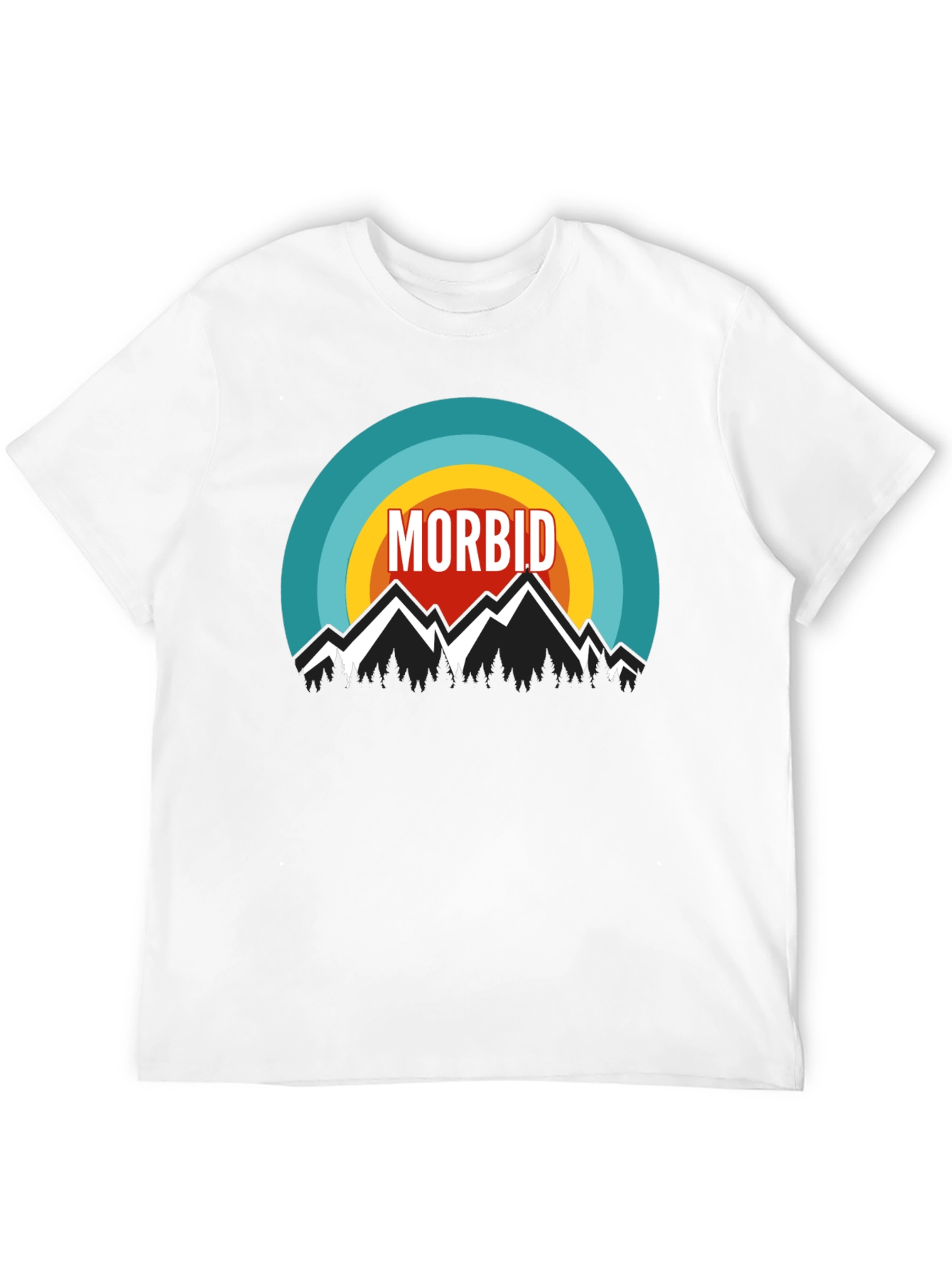 Morbid Mountain Graphic Tee - Black Cotton Blend