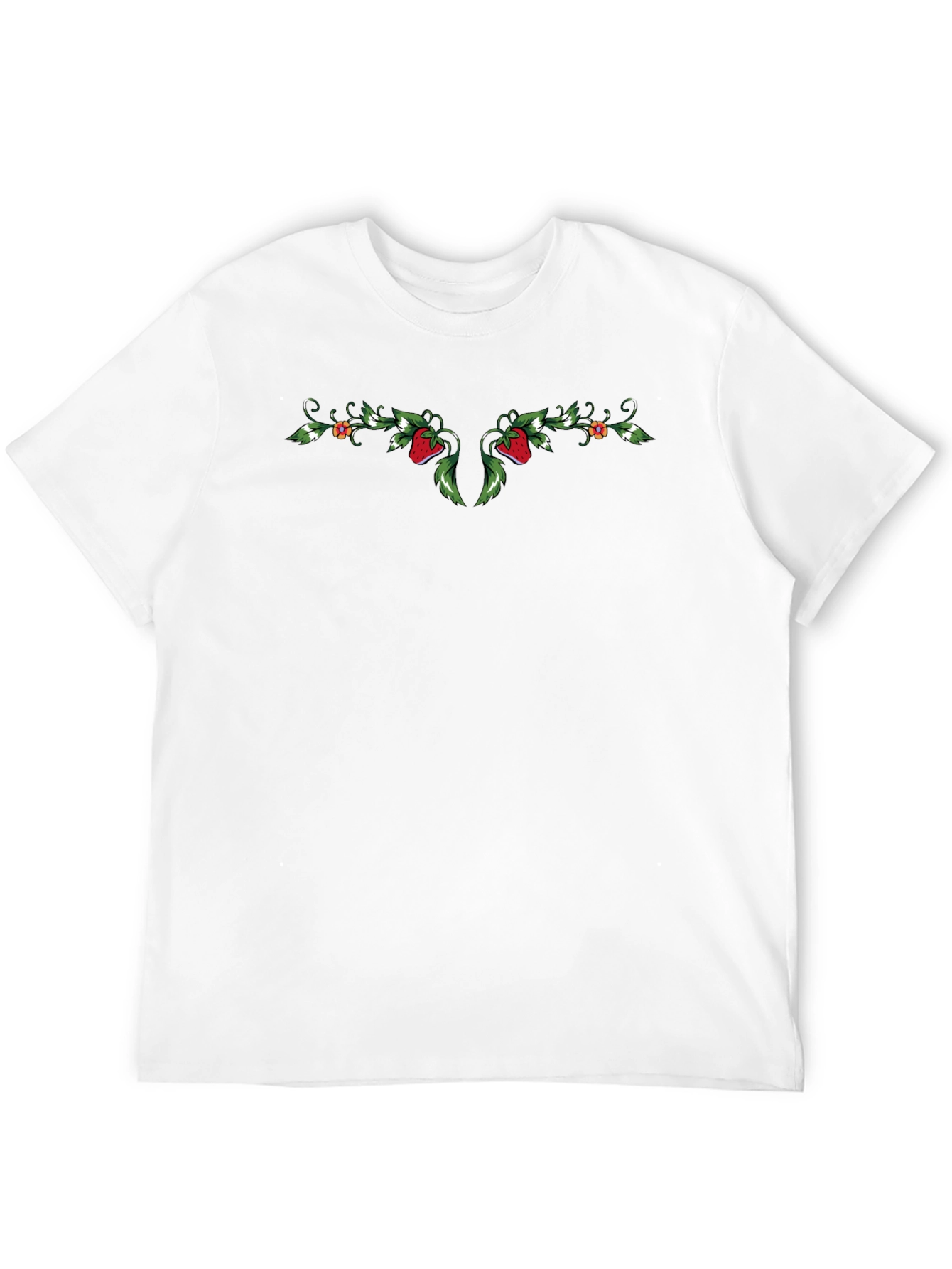 Strawberry Vines Black T-Shirt