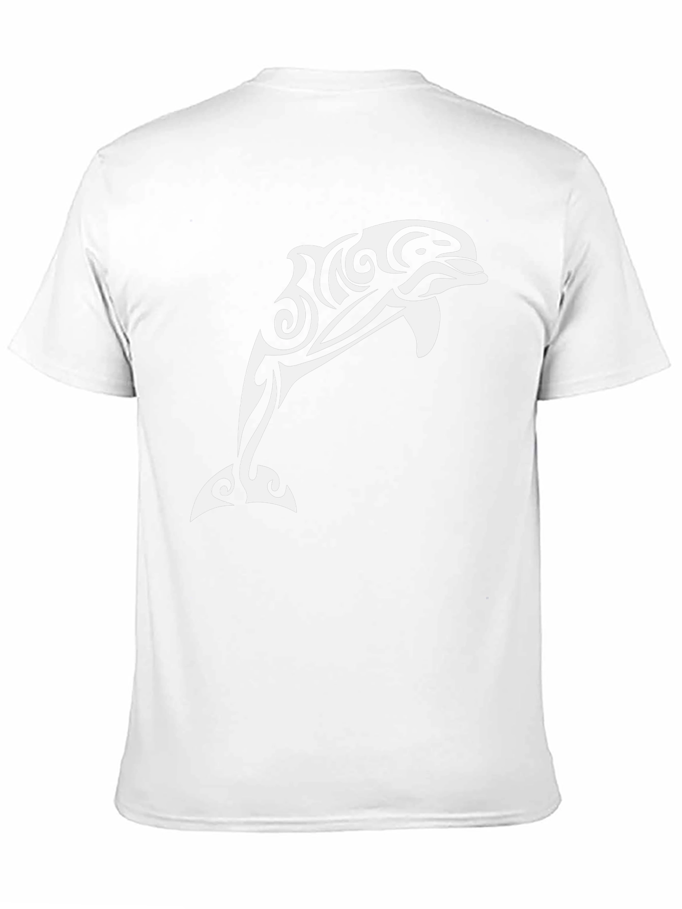 Tribal Dolphin Graphic Tee - Black Cotton Shirt