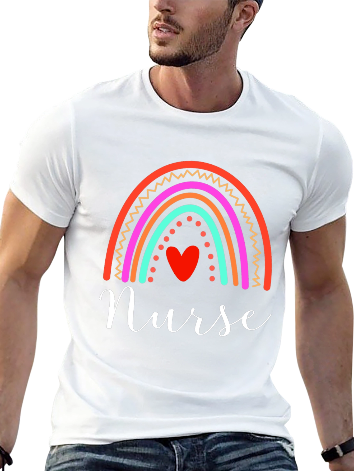 Nurse Rainbow Heart T-Shirt