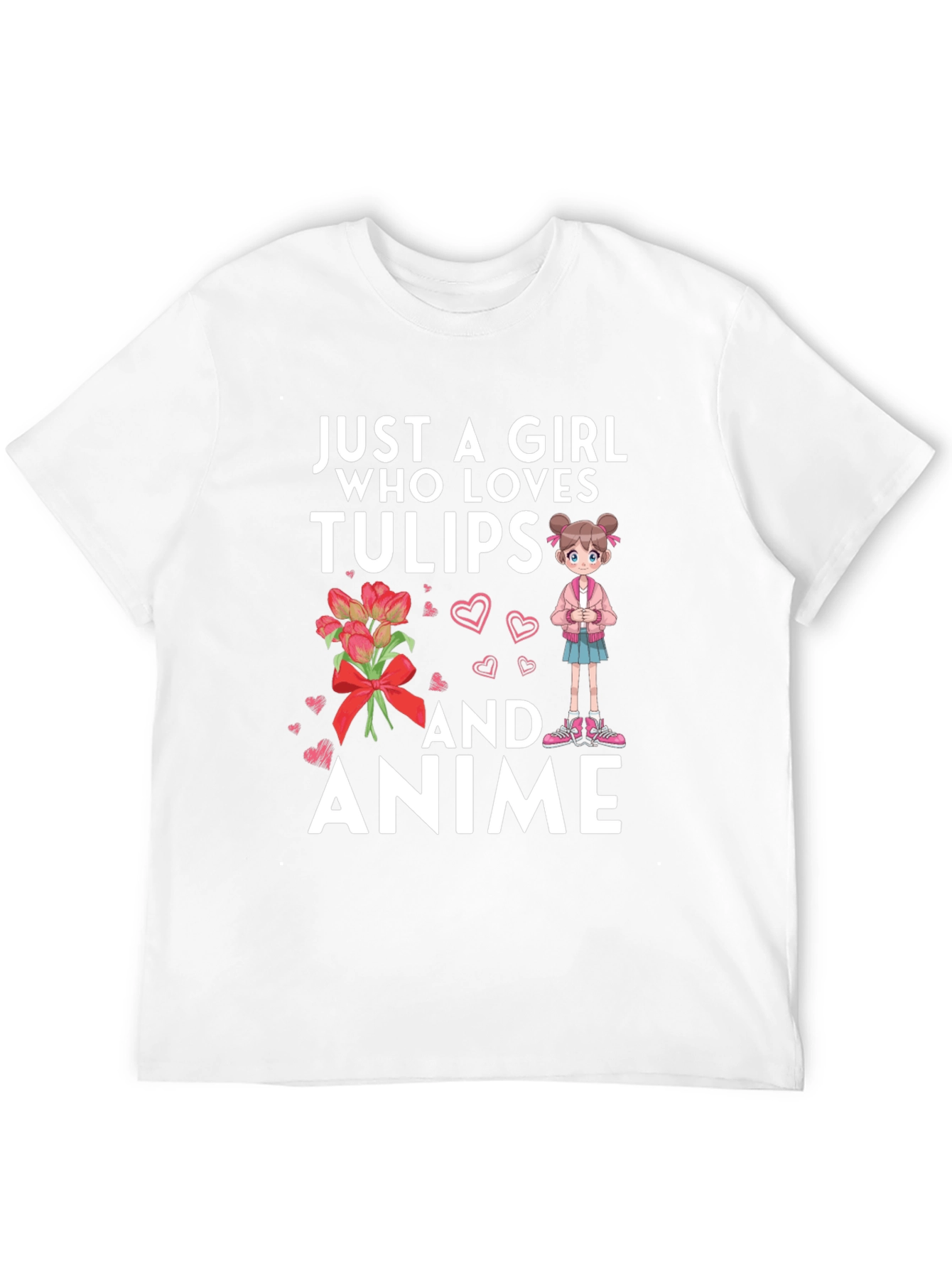 Just A Girl Who Loves Tulips and Anime T-Shirt