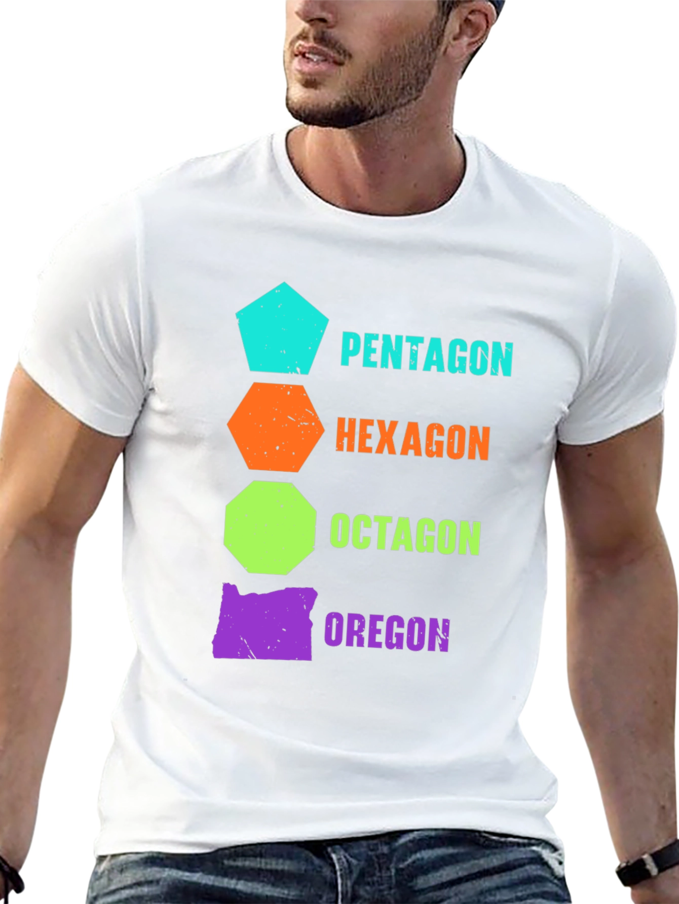 Oregon Geometric Shapes T-Shirt Funny