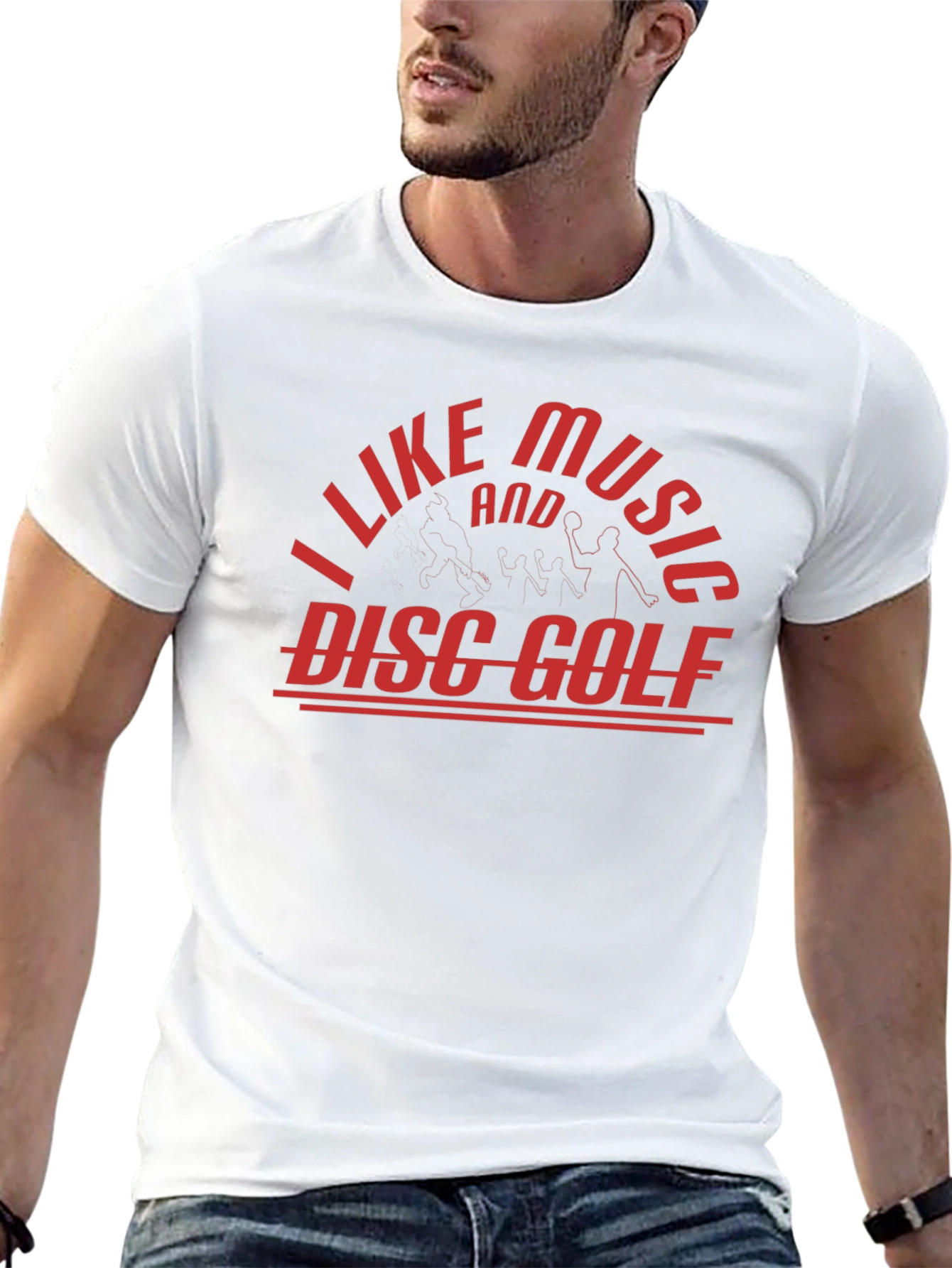 I Like Music and Disc Golf T-Shirt - Black