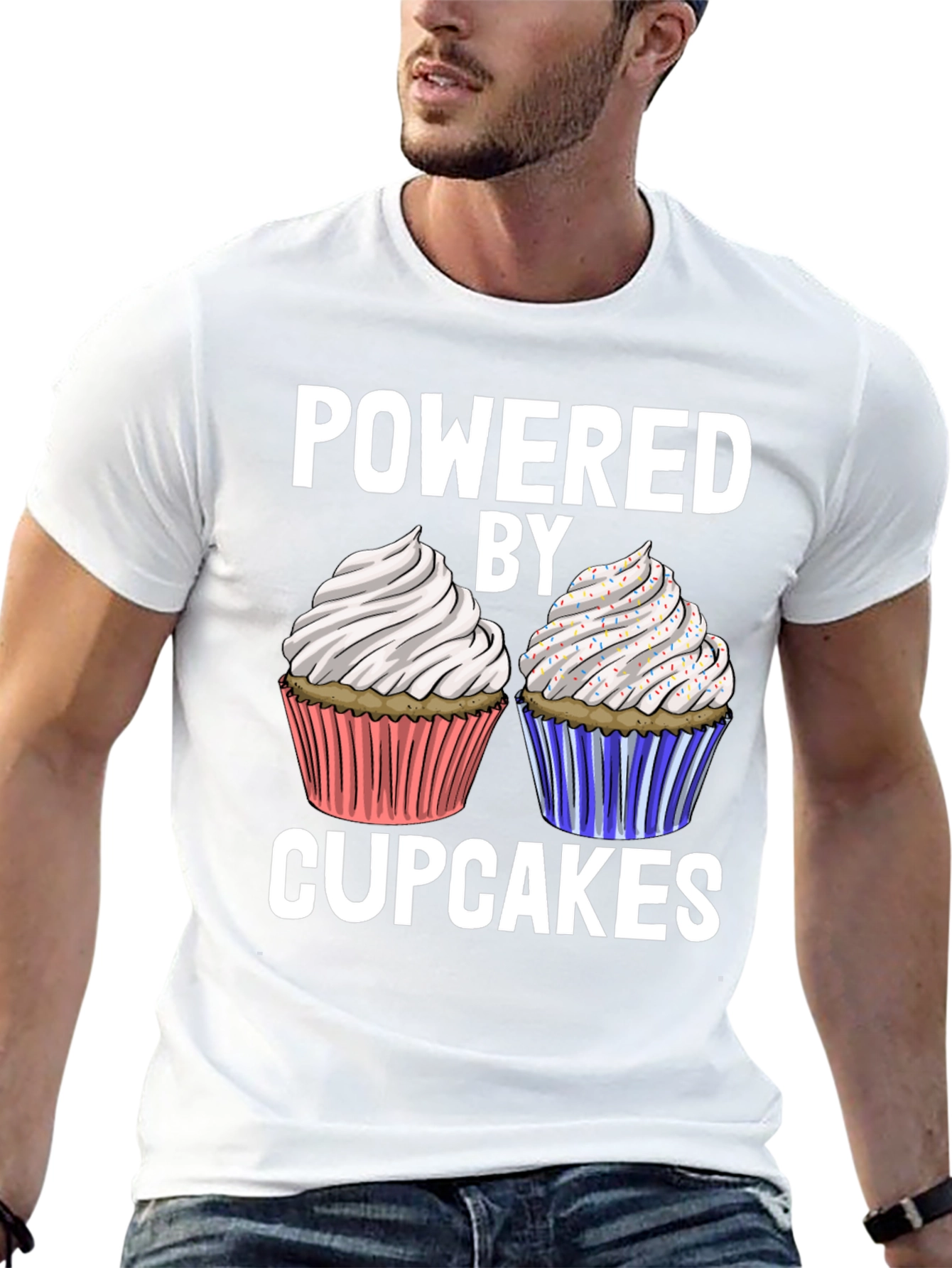 Powered by Cupcakes Graphic T-Shirt