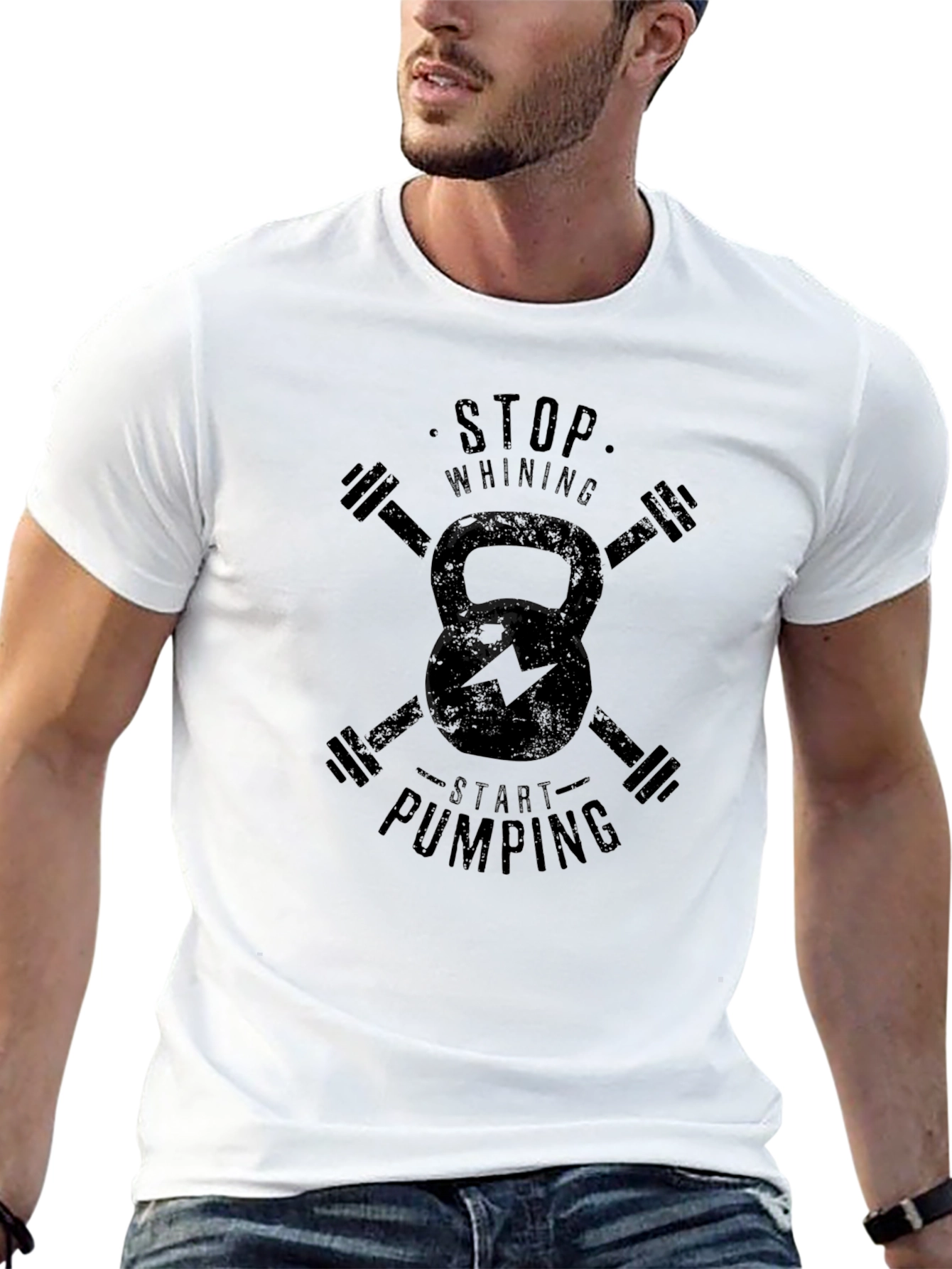 Stop Whining Start Pumping Workout Tee
