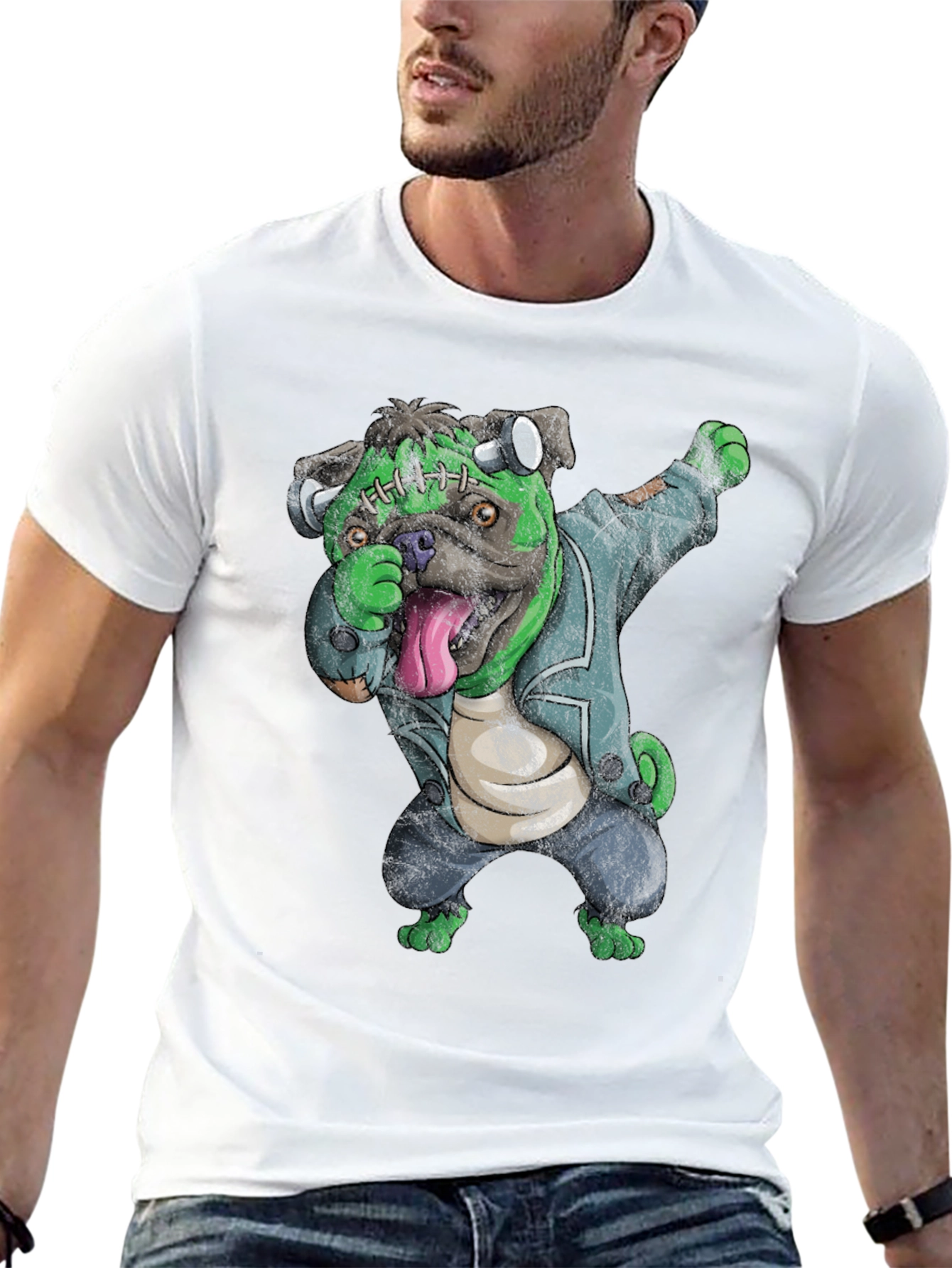 Frankenstein Pug T-Shirt - Dab Dance