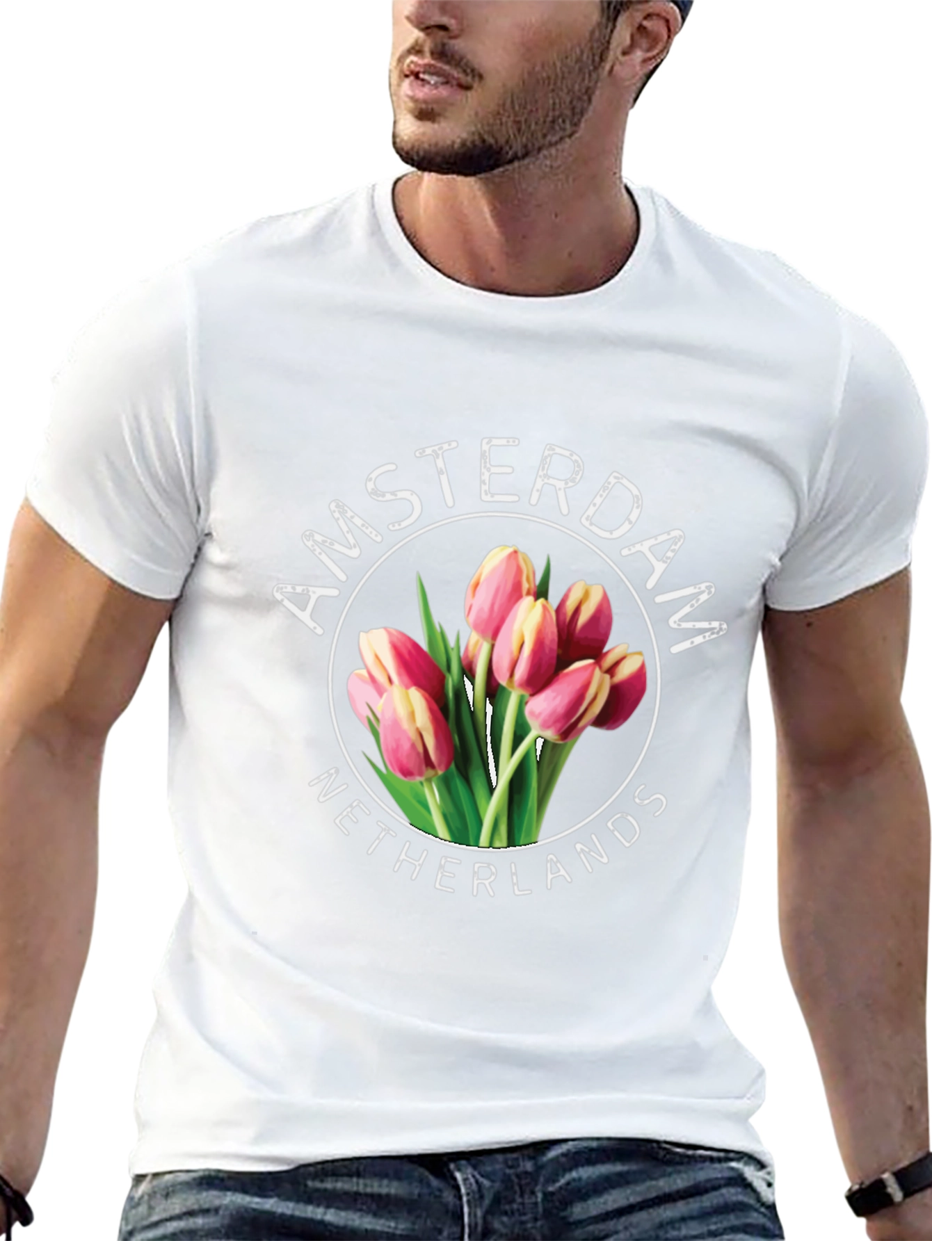 Amsterdam Netherlands Tulip Graphic T-Shirt