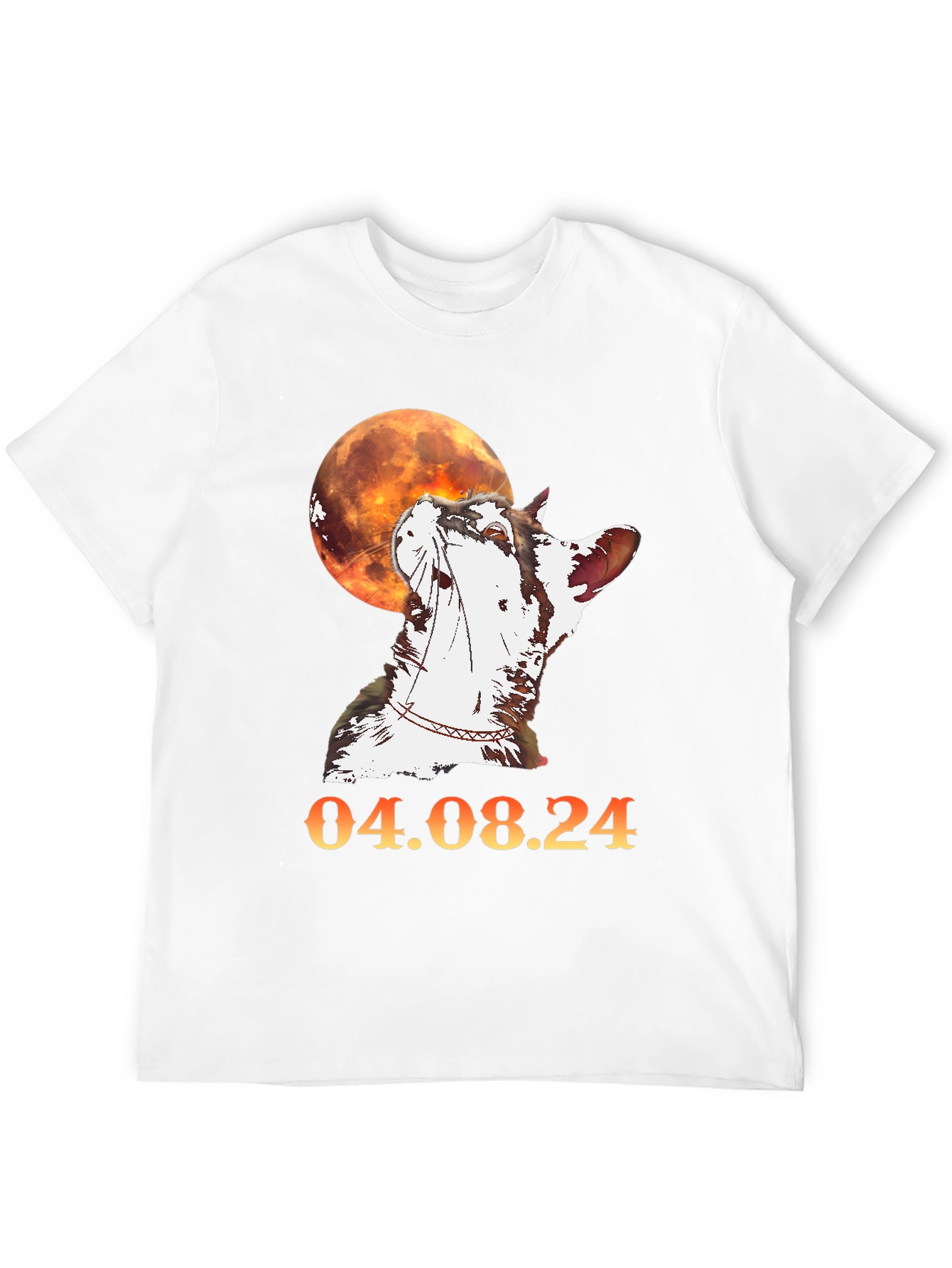 Cat & Moon Graphic T-Shirt - 04.08.24 Design