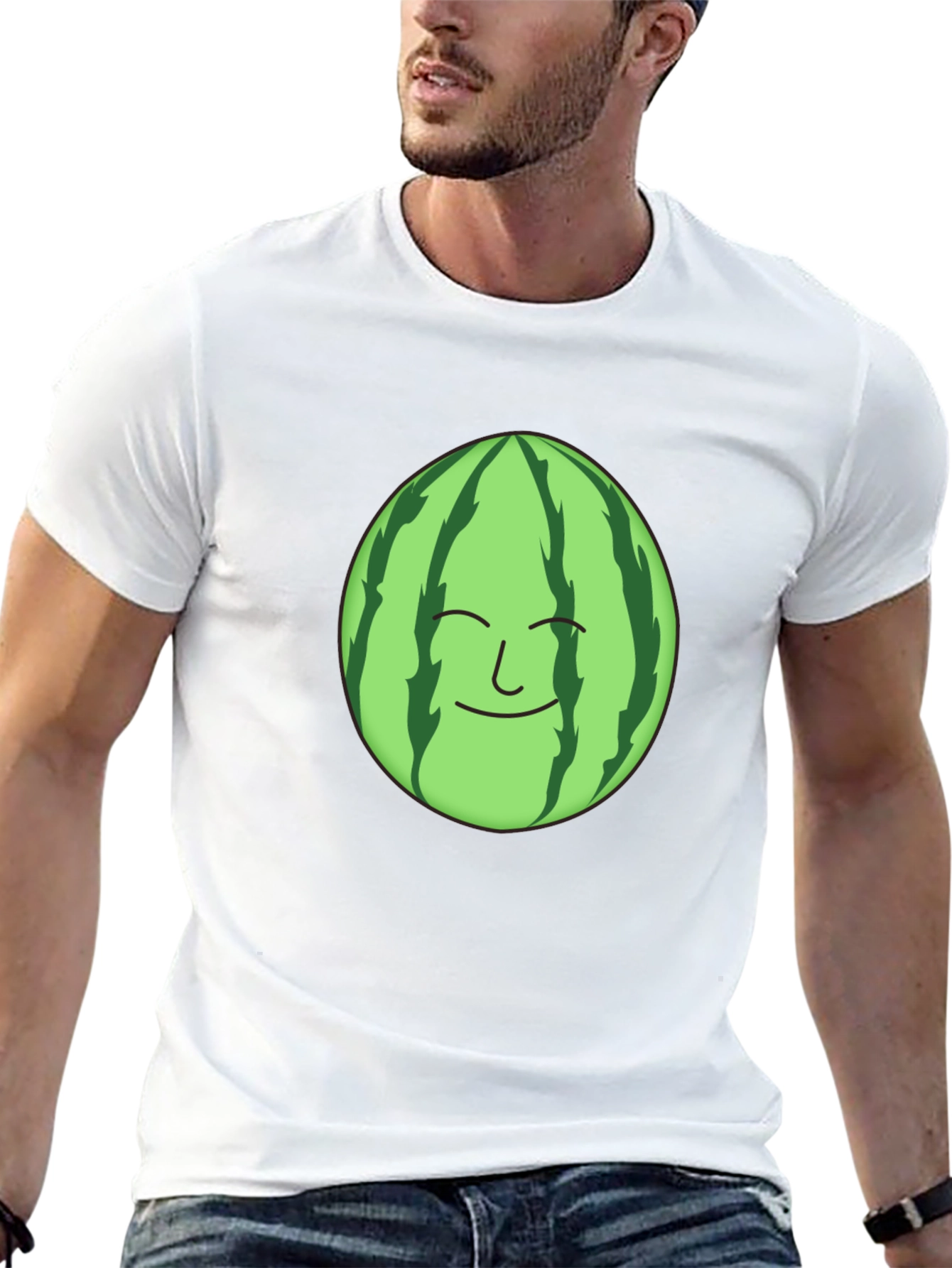 Funny Watermelon Face Graphic T-Shirt