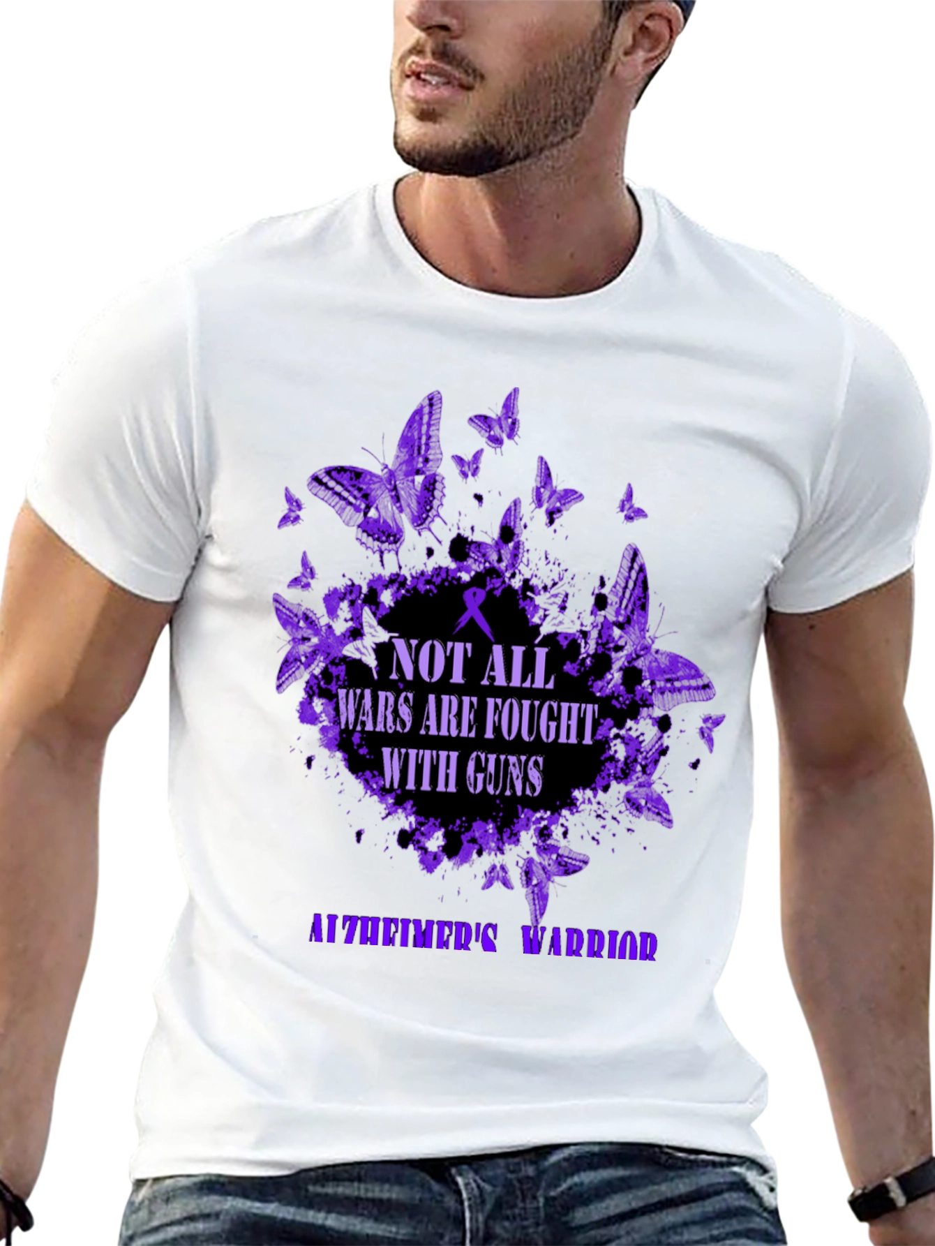 Alzheimers Warrior T-Shirt - Butterfly Graphic Tee