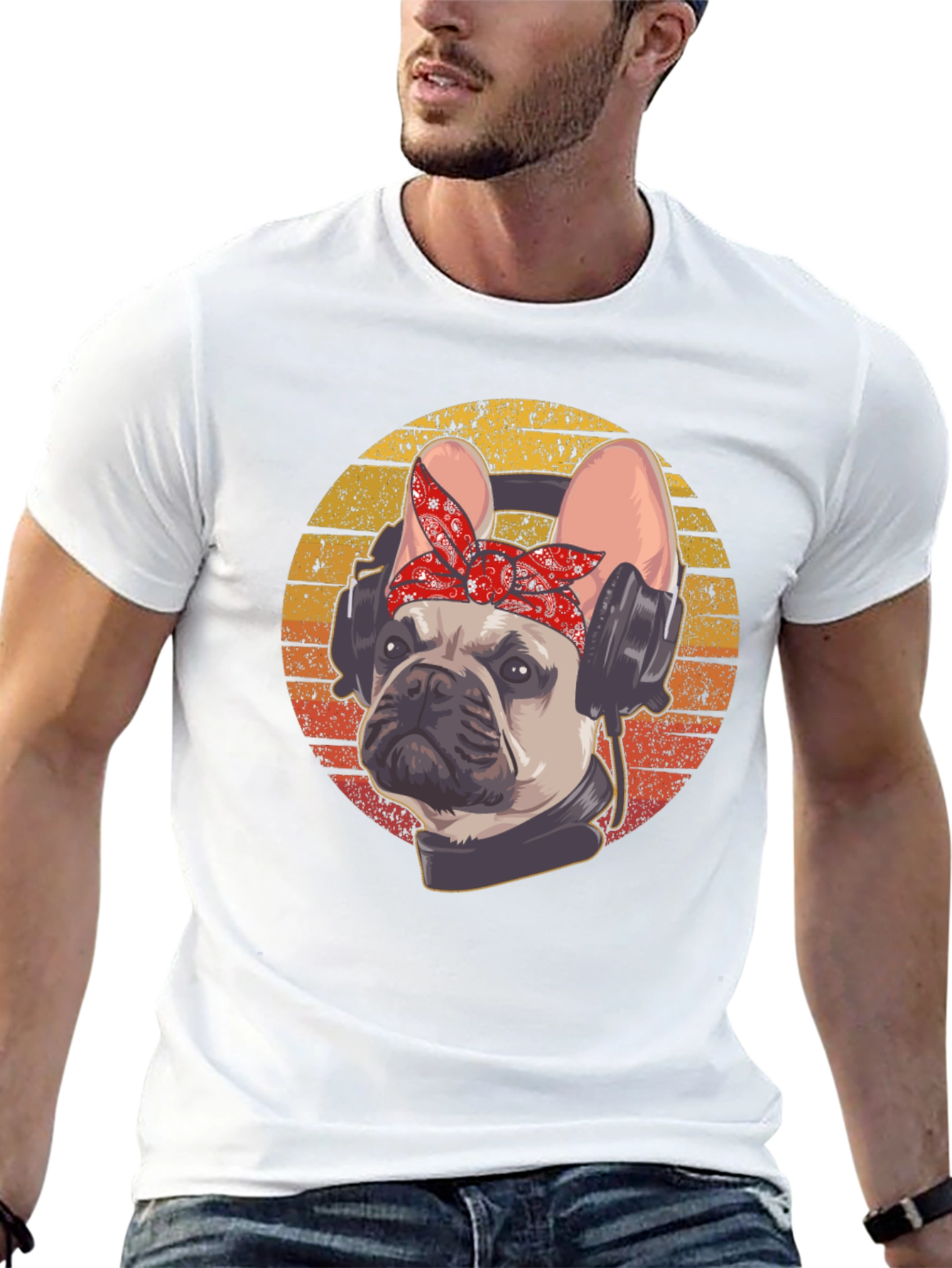 DJ French Bulldog T-Shirt - Cool Dog with Headphones!