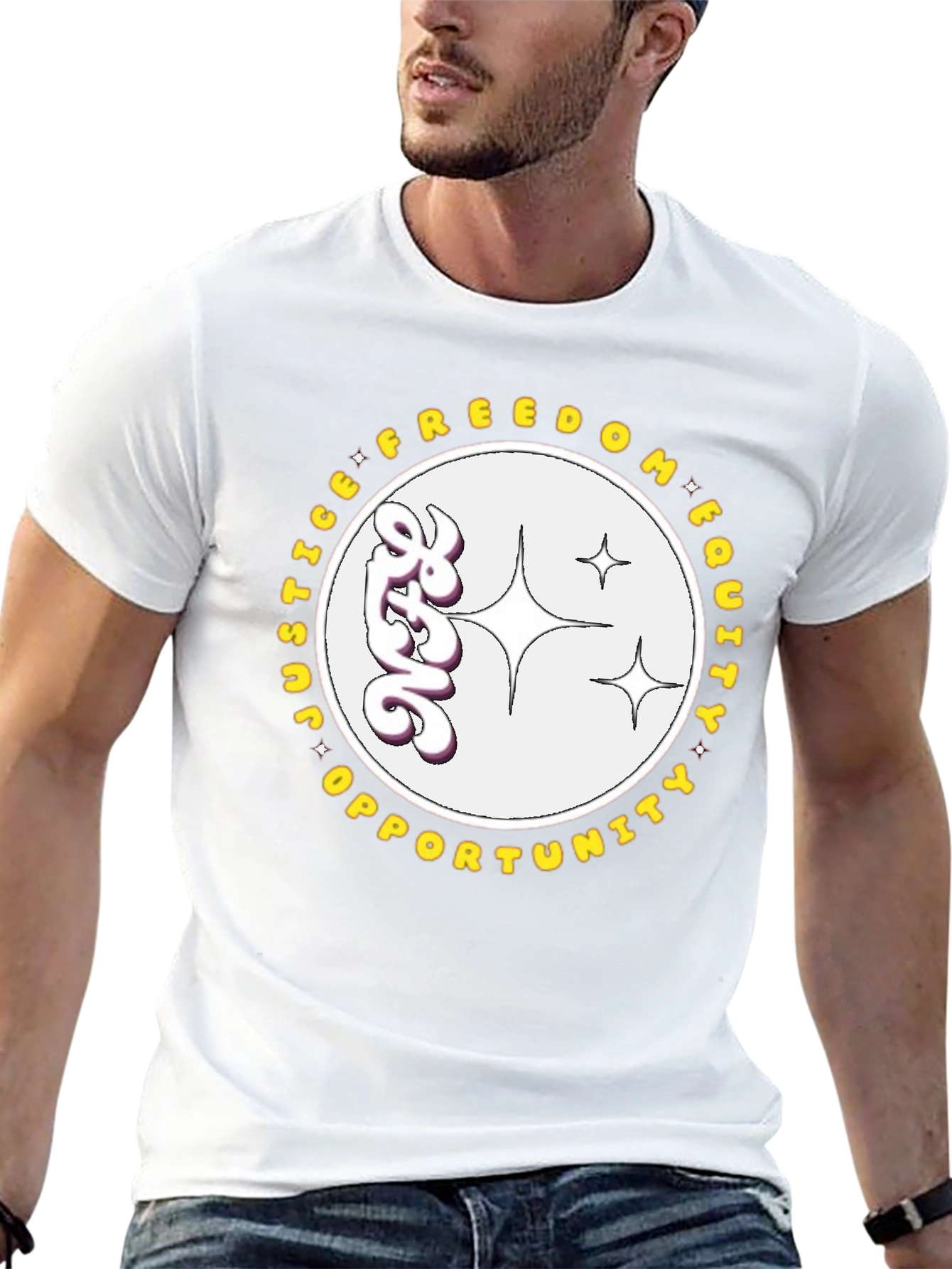 Equality T-Shirt - Justice Freedom Opportunity Graphic Tee