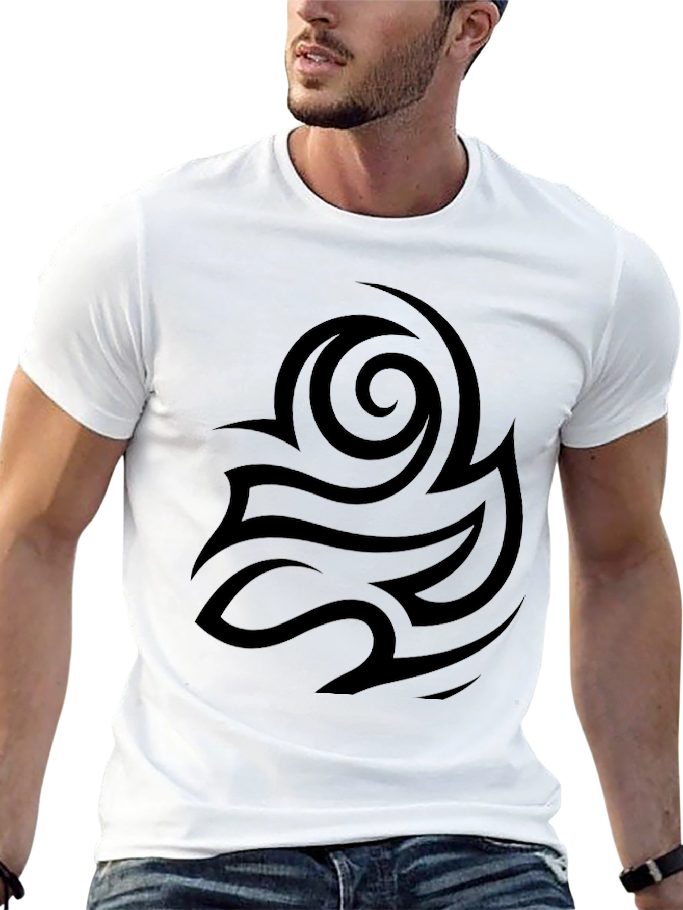 Black Tribal Design Tee | Stylish Mens T-Shirt