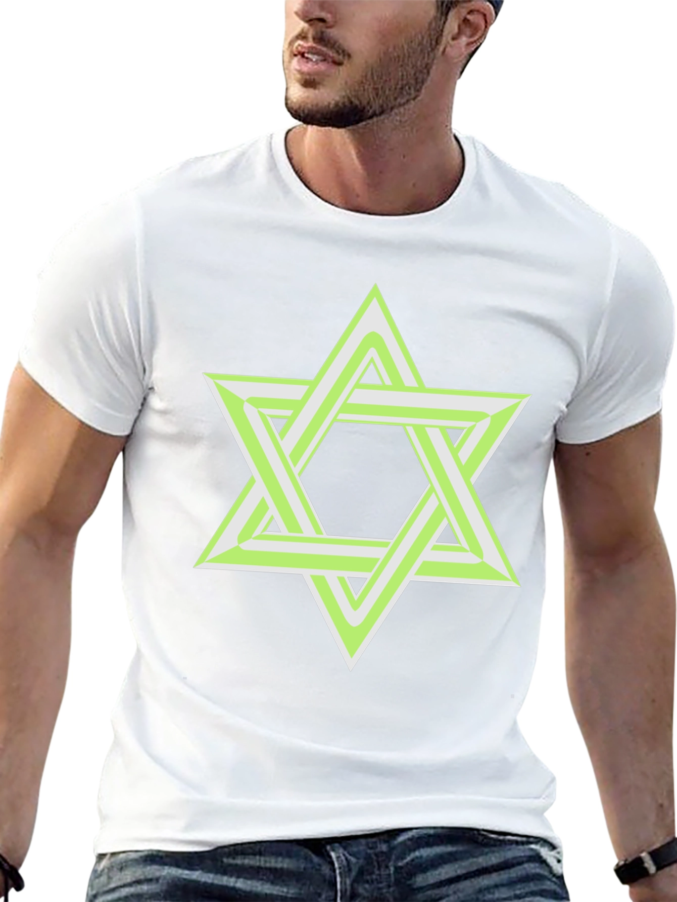 Illusion Star Graphic T-Shirt - Mens Casual Tee