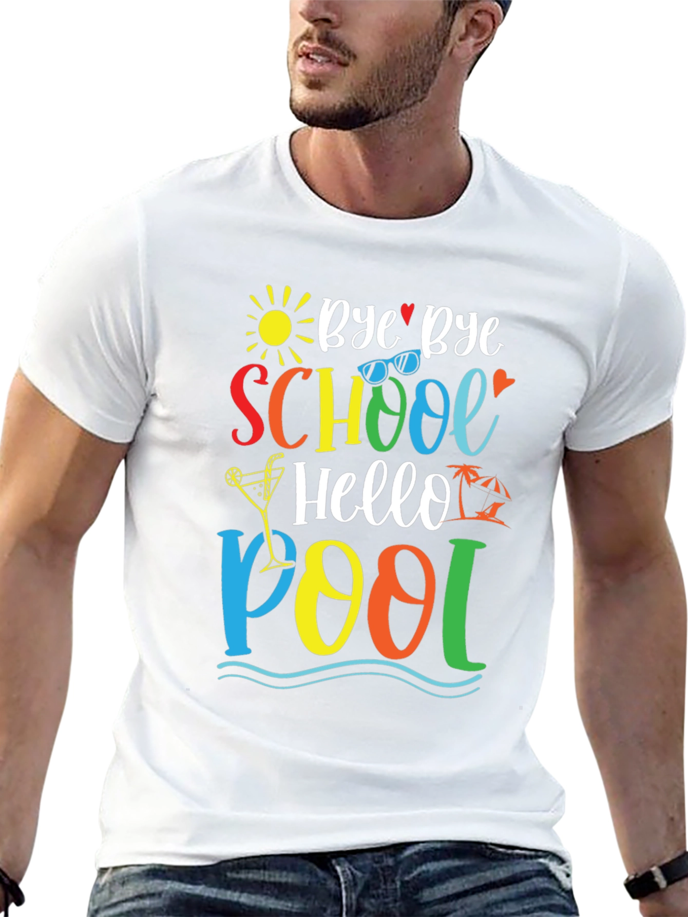 Bye Bye School Hello Pool Graphic Tee