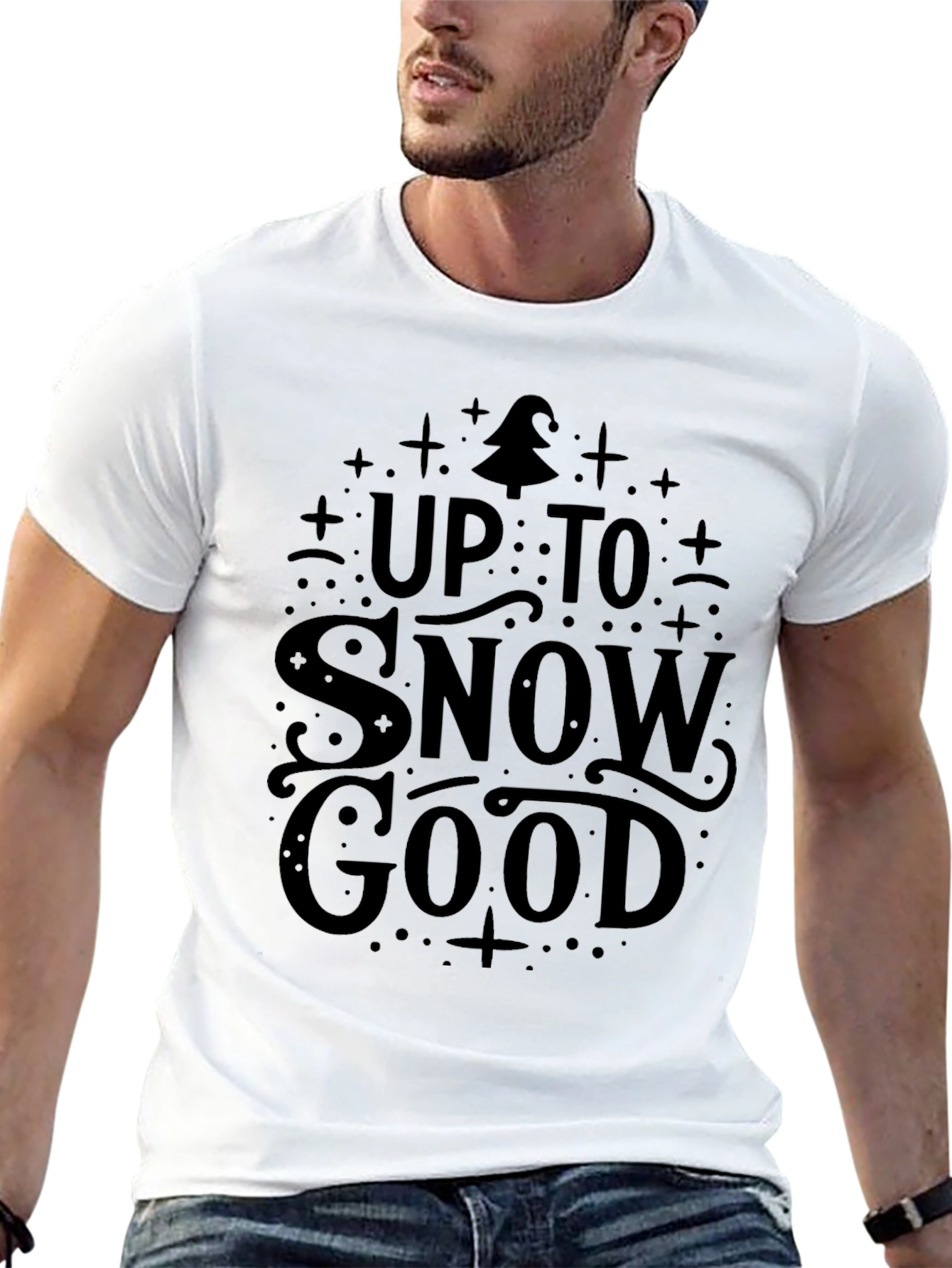 Up To Snow Good Black Graphic Tee