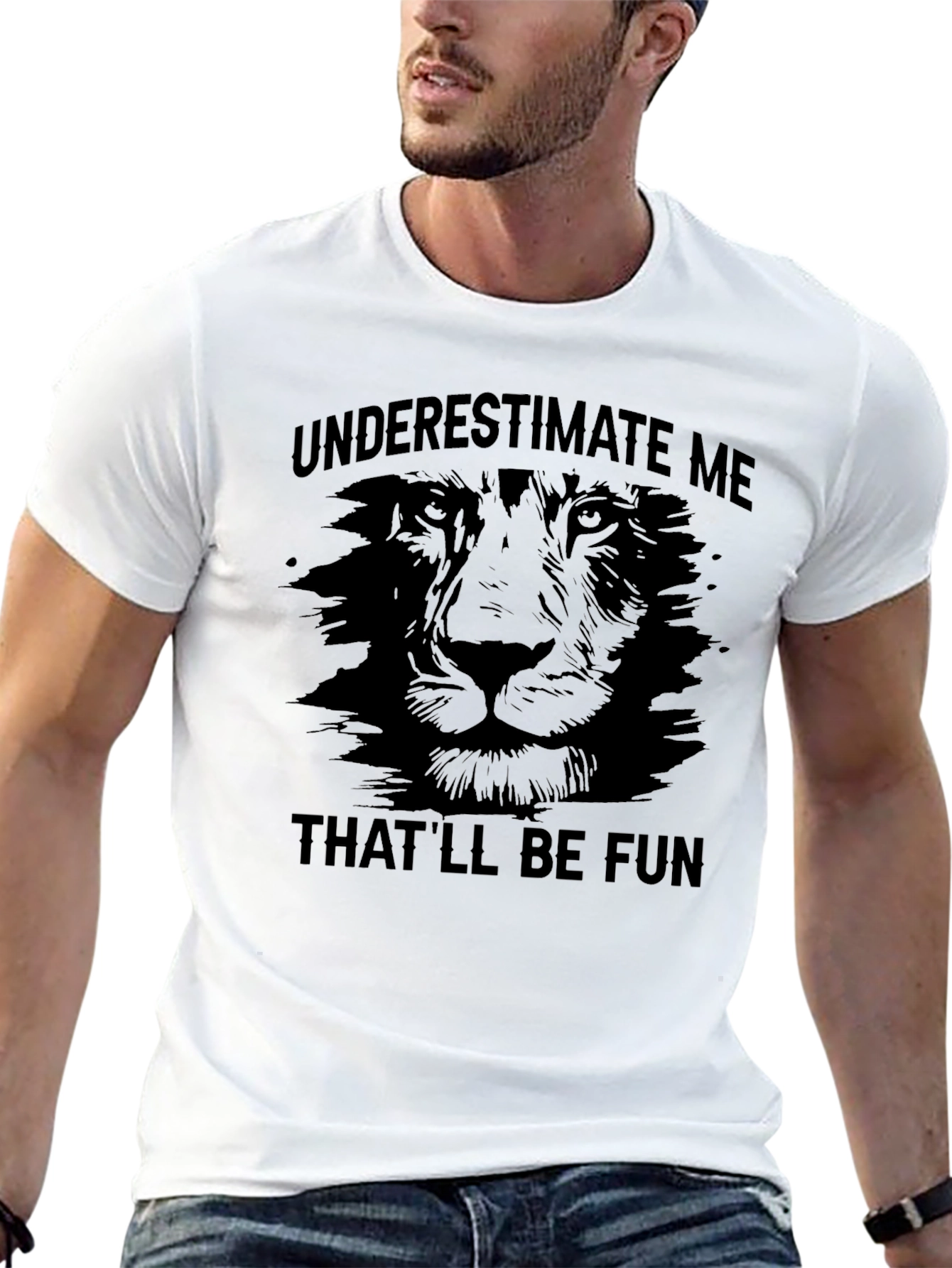 Underestimate Me T-Shirt - Lion Graphic Tee
