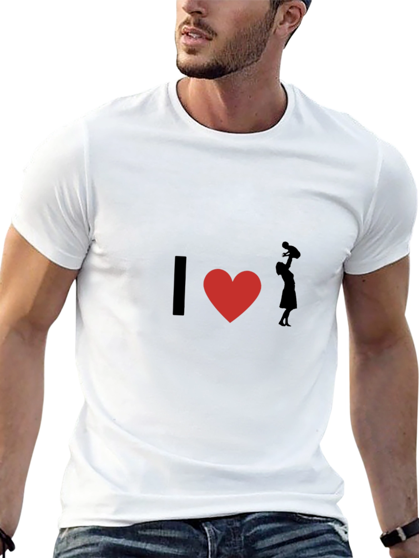I Love Mom T-Shirt - Black Graphic Tee