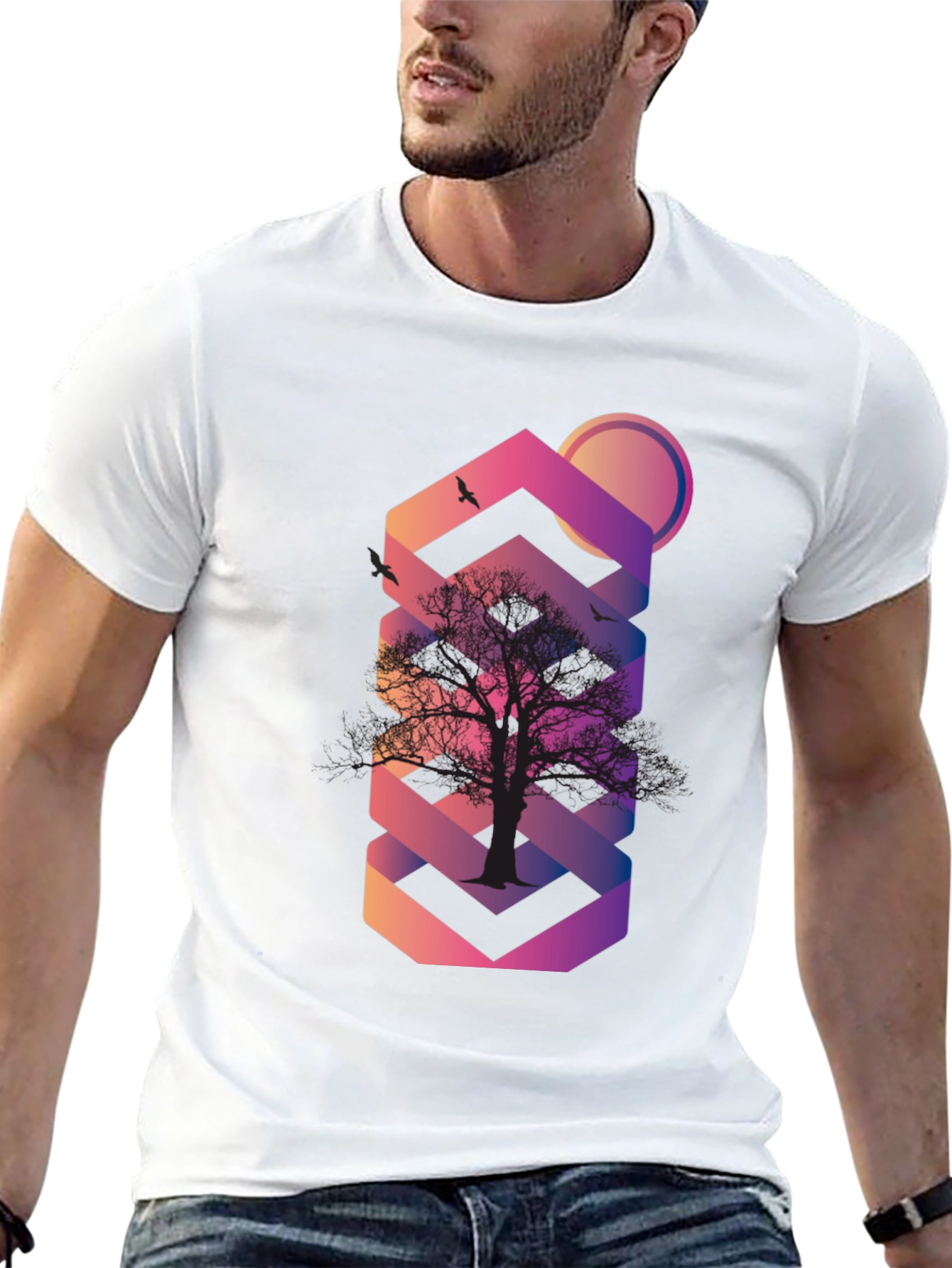 Abstract Tree Graphic T-Shirt