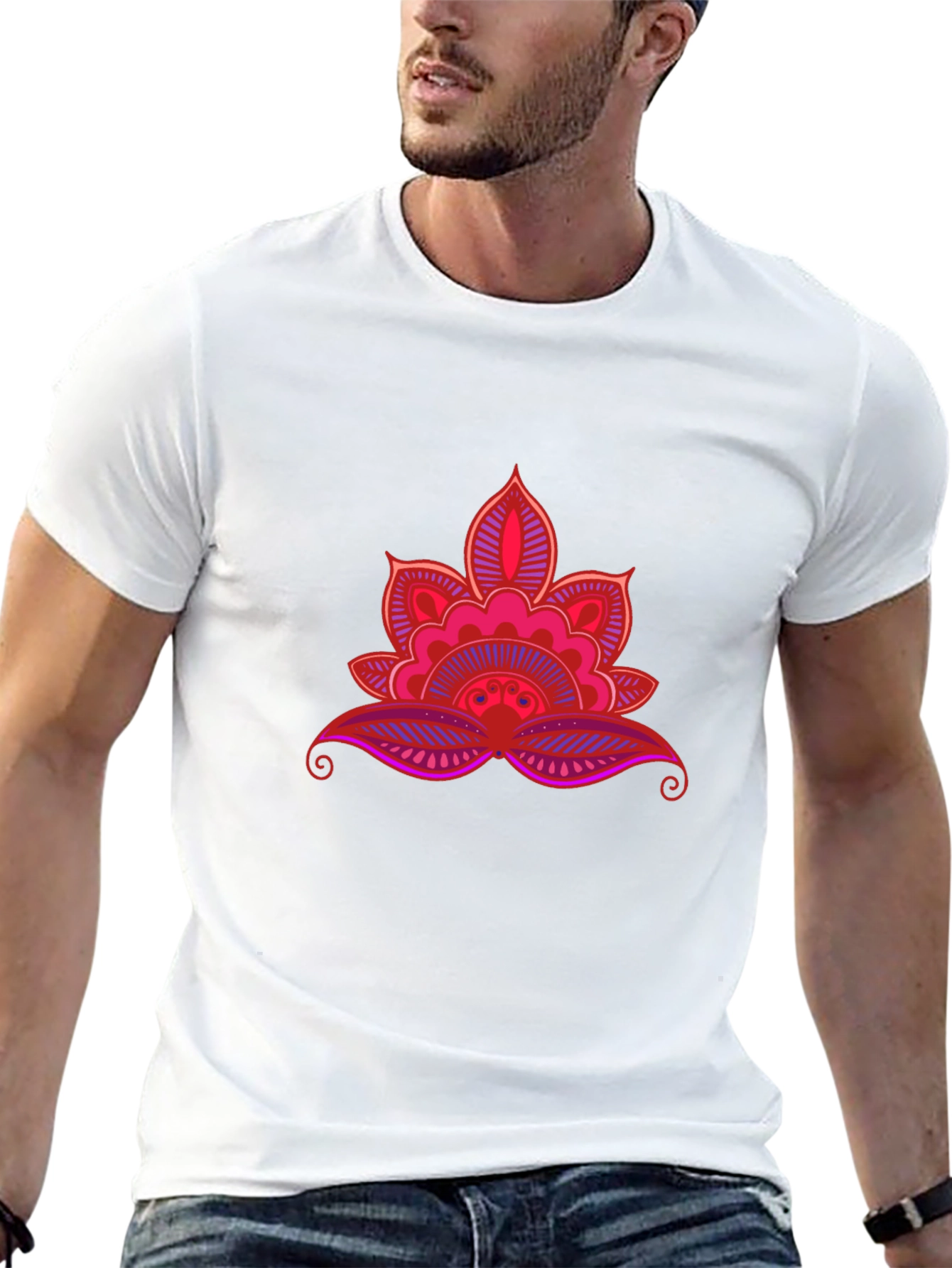 Lotus Mandala Graphic Black Tee