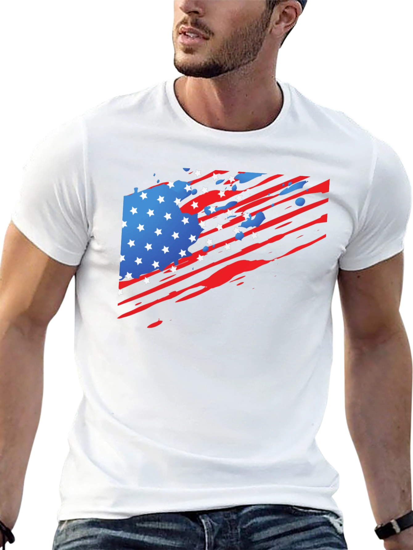 American Flag Graphic Black T-Shirt