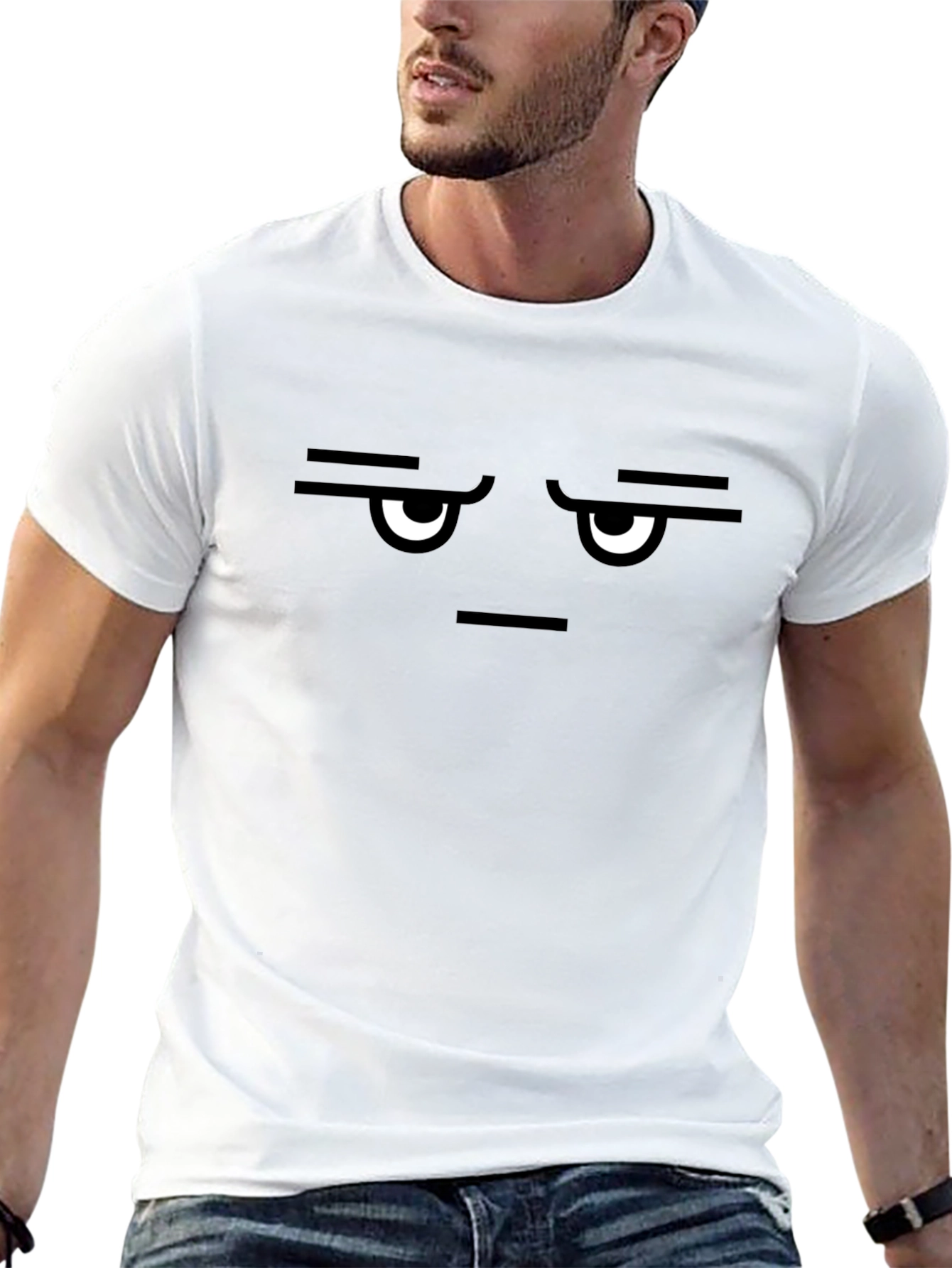 Grumpy Face Graphic Tee - Mens Black T-Shirt