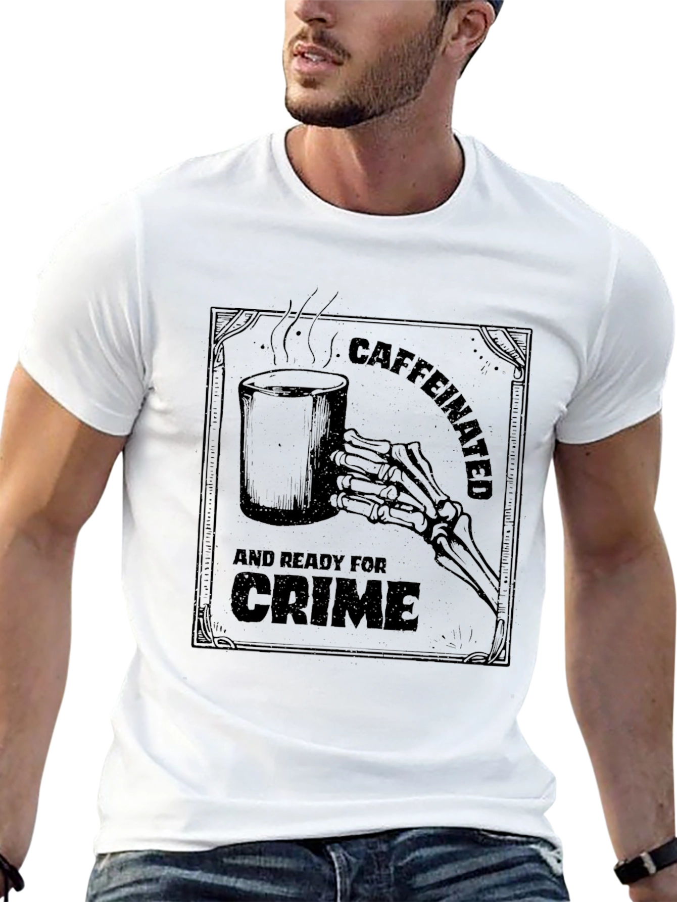Caffeinated and Ready For Crime Graphic T-Shirt