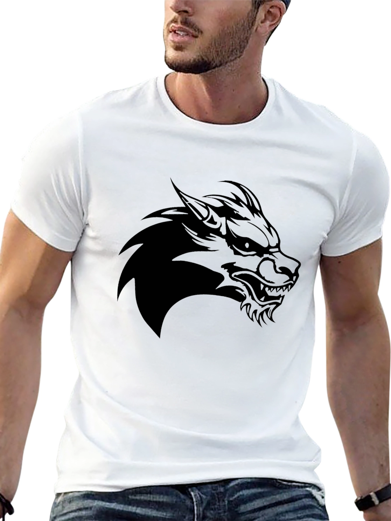 Black Wolf Graphic Tee - Mens Style